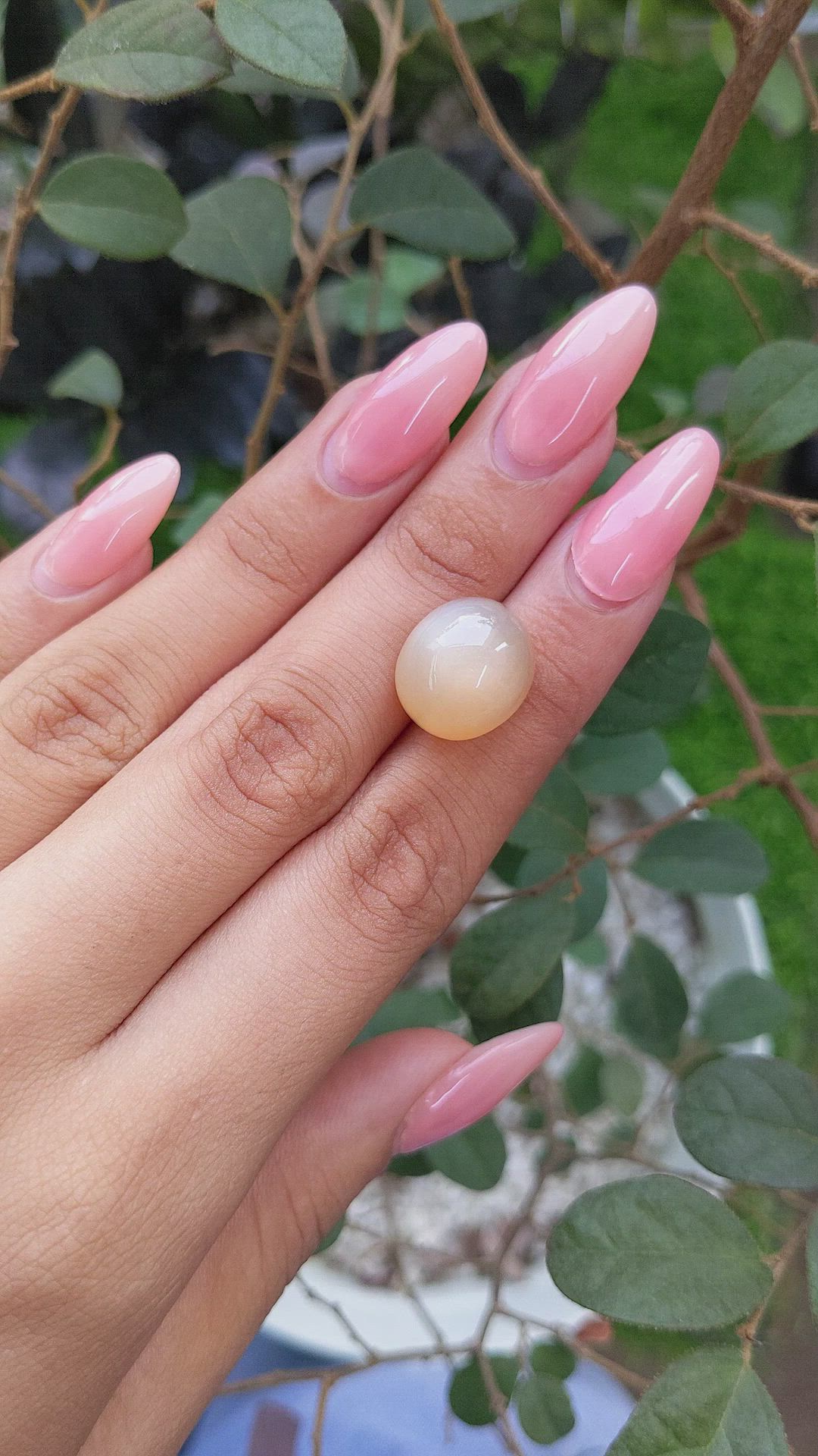 19.29 Ct. Cabochon Moonstone from Ceylon (Sri Lanka) Size Video