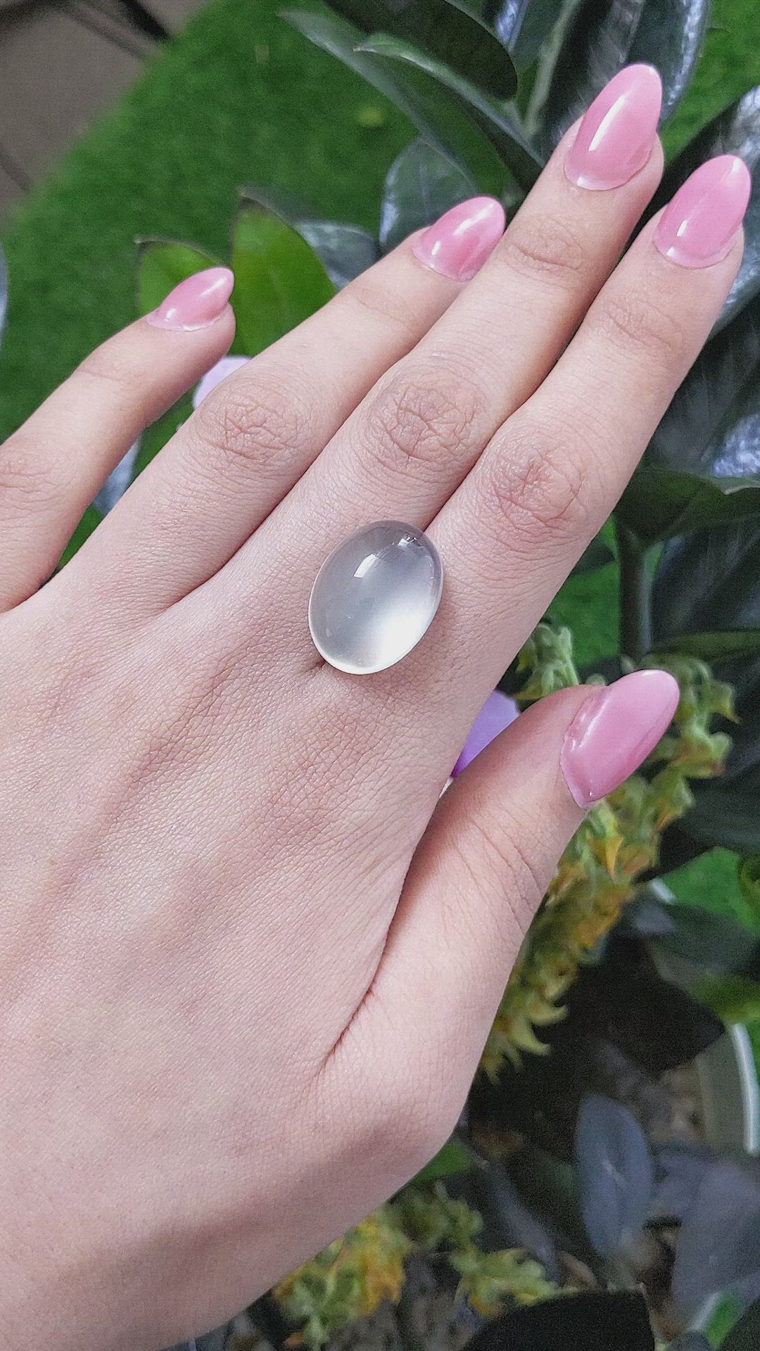 20.71 Ct. Cabochon Moonstone from Ceylon (Sri Lanka) Size Video