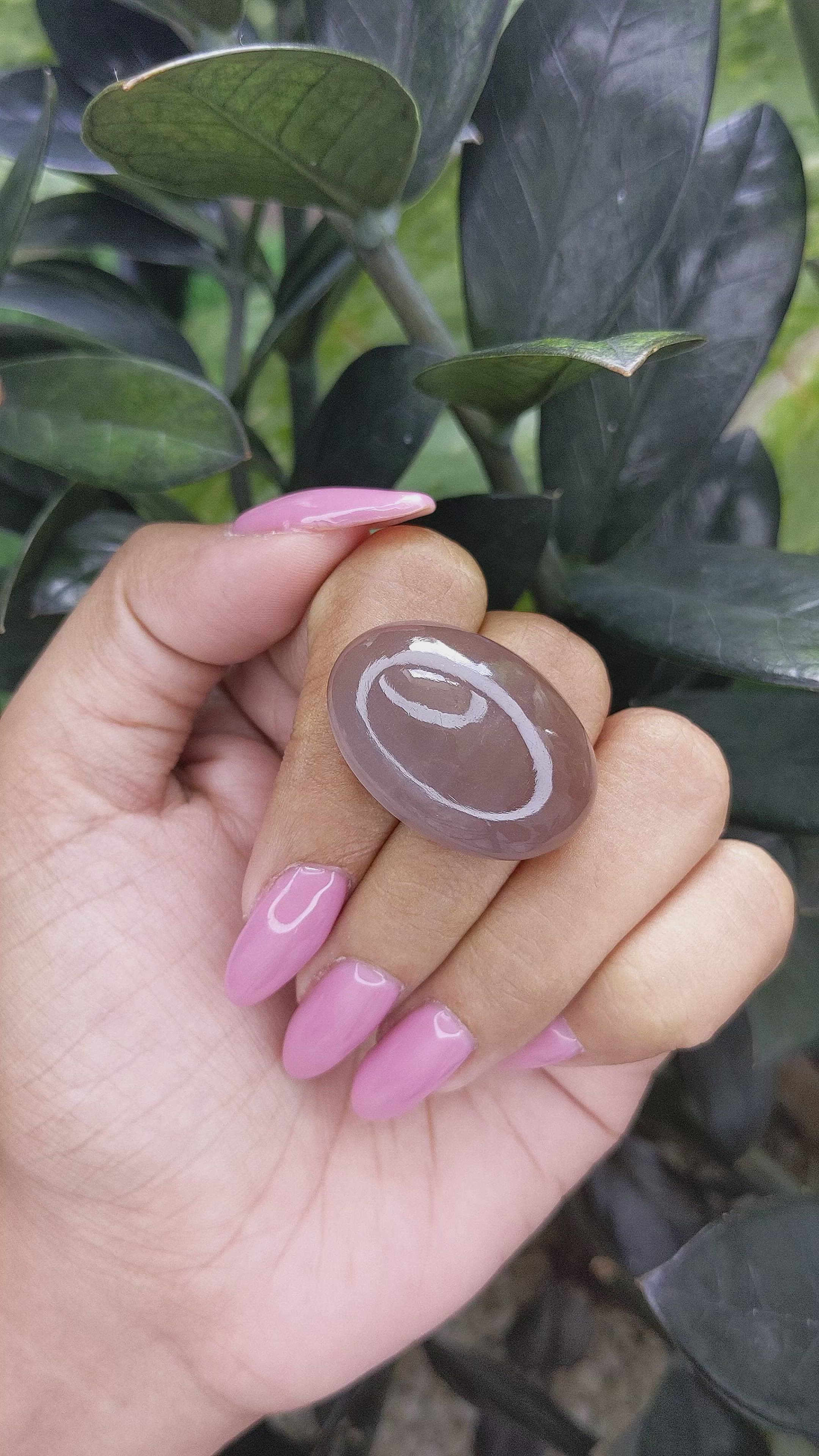 46.54 Ct. Cabochon Moonstone from Ceylon (Sri Lanka) Size Video