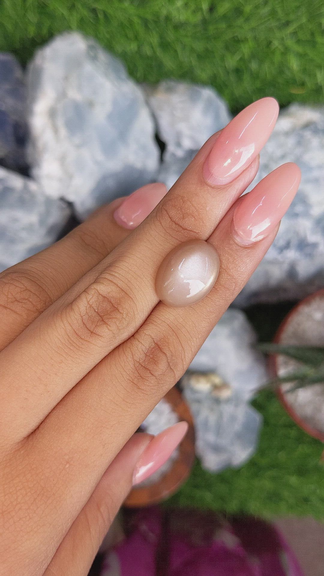 12.93 Ct. Cabochon Moonstone from Ceylon (Sri Lanka) Size Video