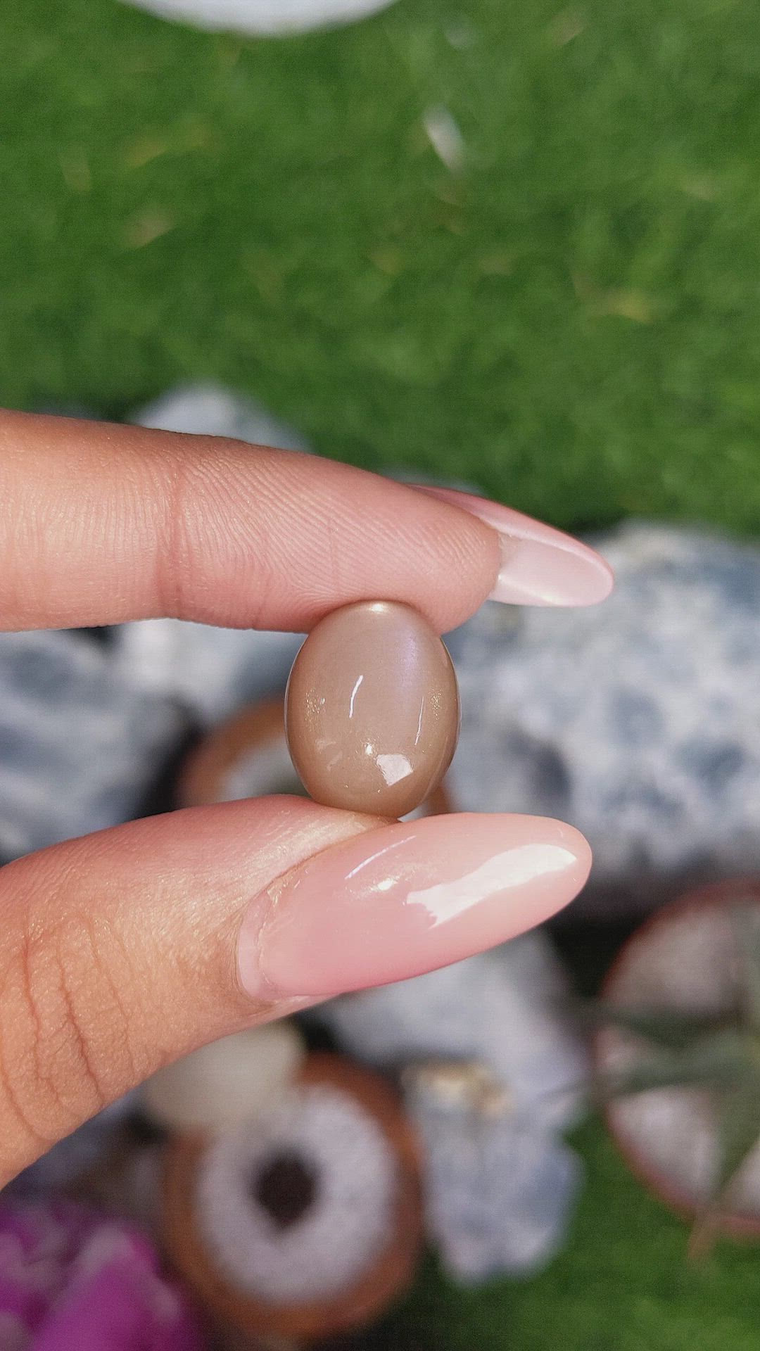 12.93 Ct. Cabochon Moonstone from Ceylon (Sri Lanka) Size Video