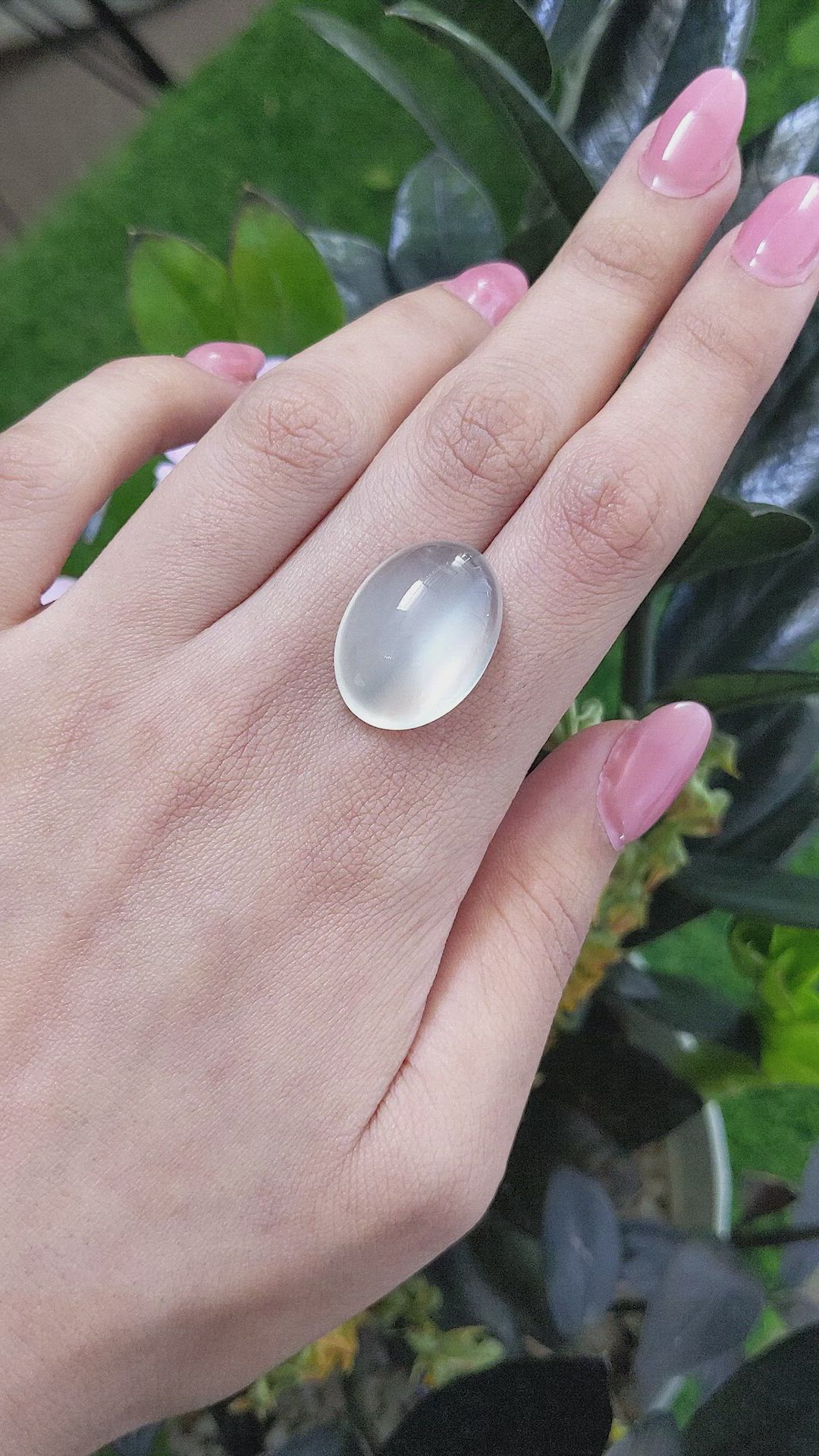 25.42 Ct. Cabochon Moonstone from Ceylon (Sri Lanka) Size Video