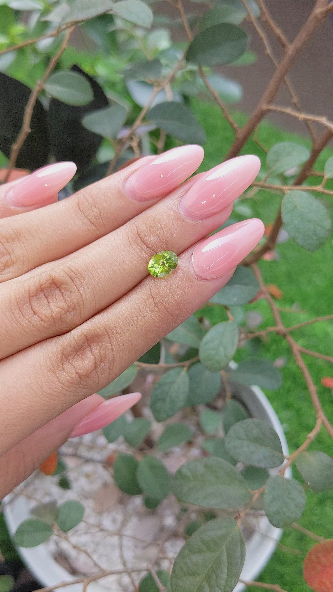 1.29 Ct. Peridot from Ceylon (Sri Lanka) Size Video