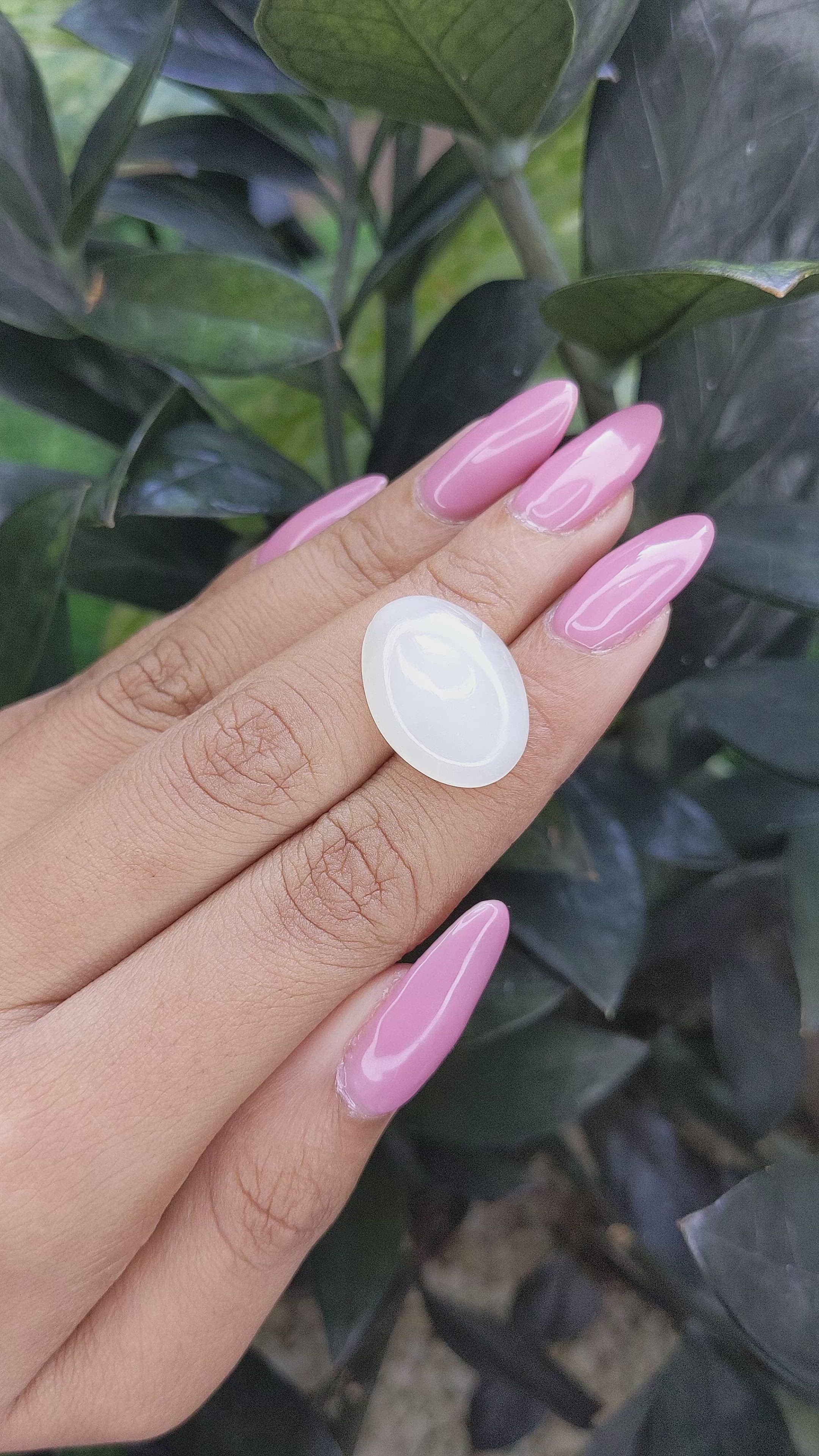 12.30 Ct. Cabochon Moonstone from Ceylon (Sri Lanka) Size Video