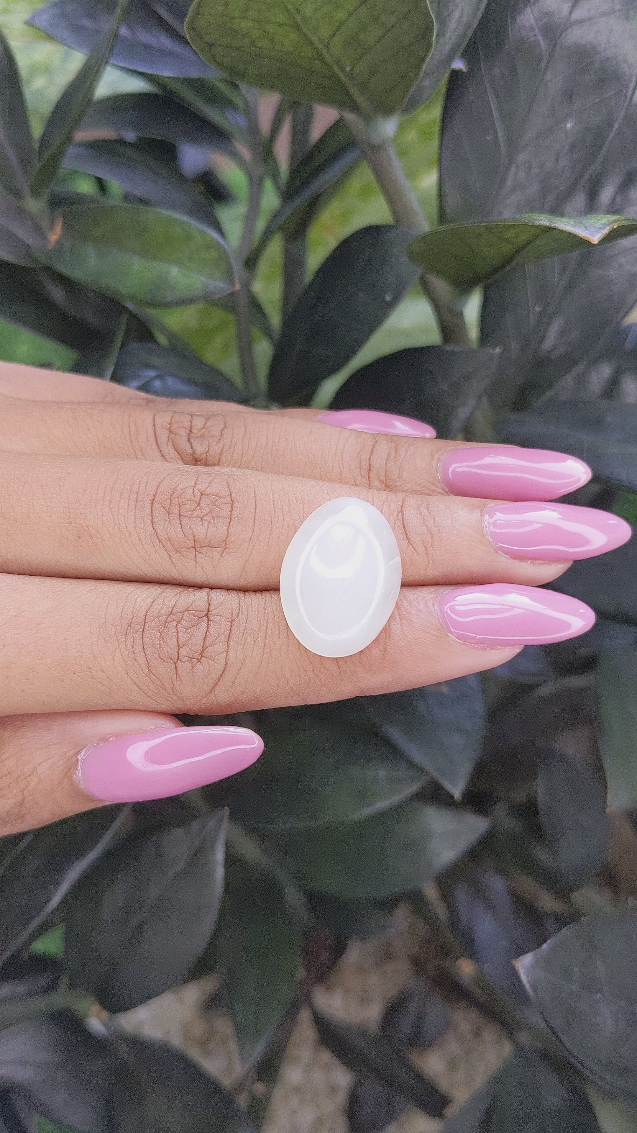 12.30 Ct. Cabochon Moonstone from Ceylon (Sri Lanka) Size Video
