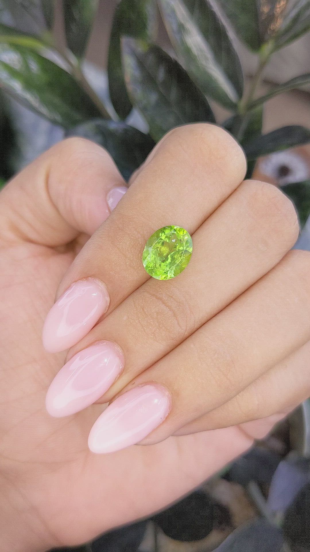 4.06 Ct. Peridot from Ceylon (Sri Lanka) Size Video