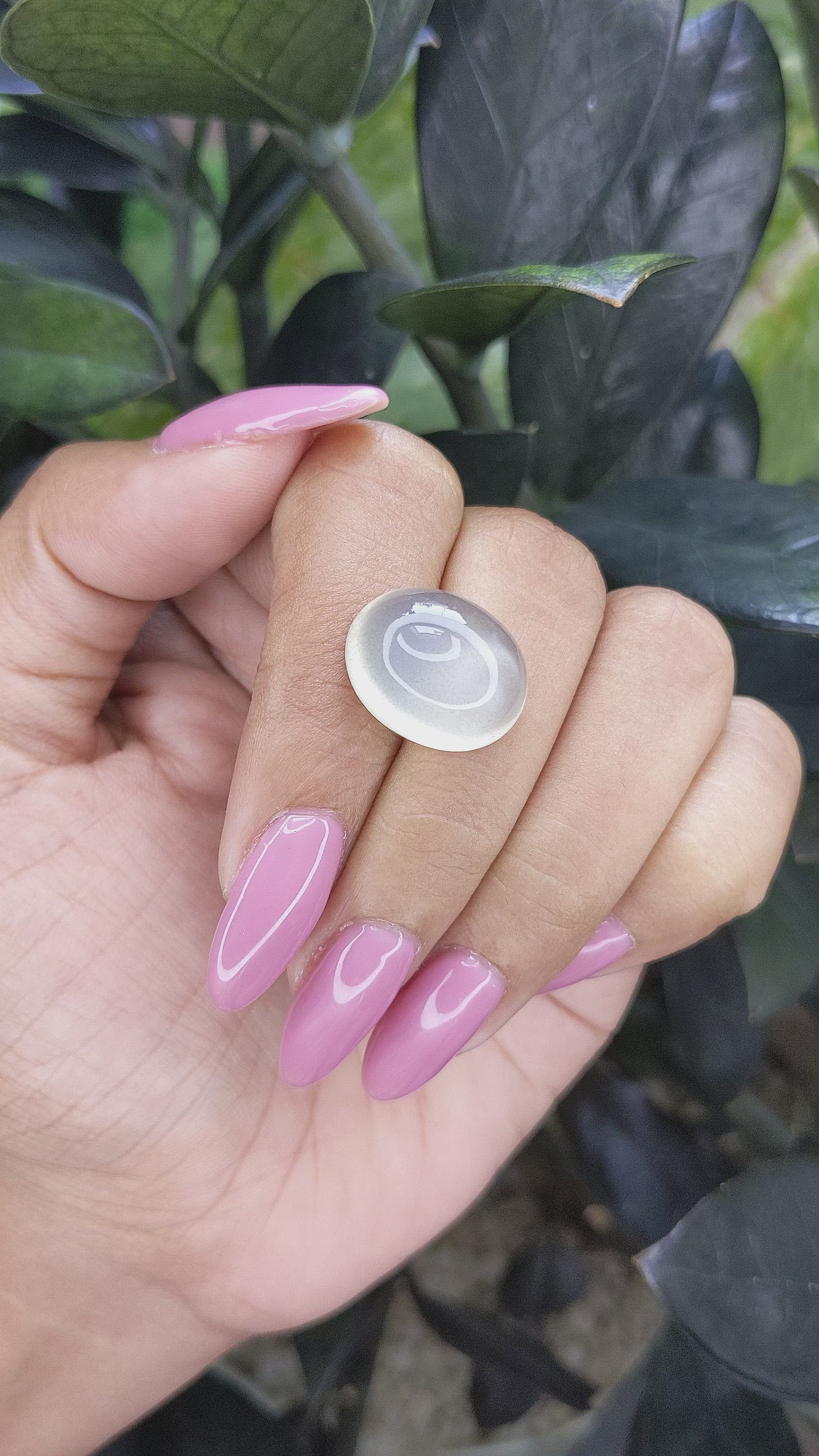 15.28 Ct. Cabochon Moonstone from Ceylon (Sri Lanka) Size Video