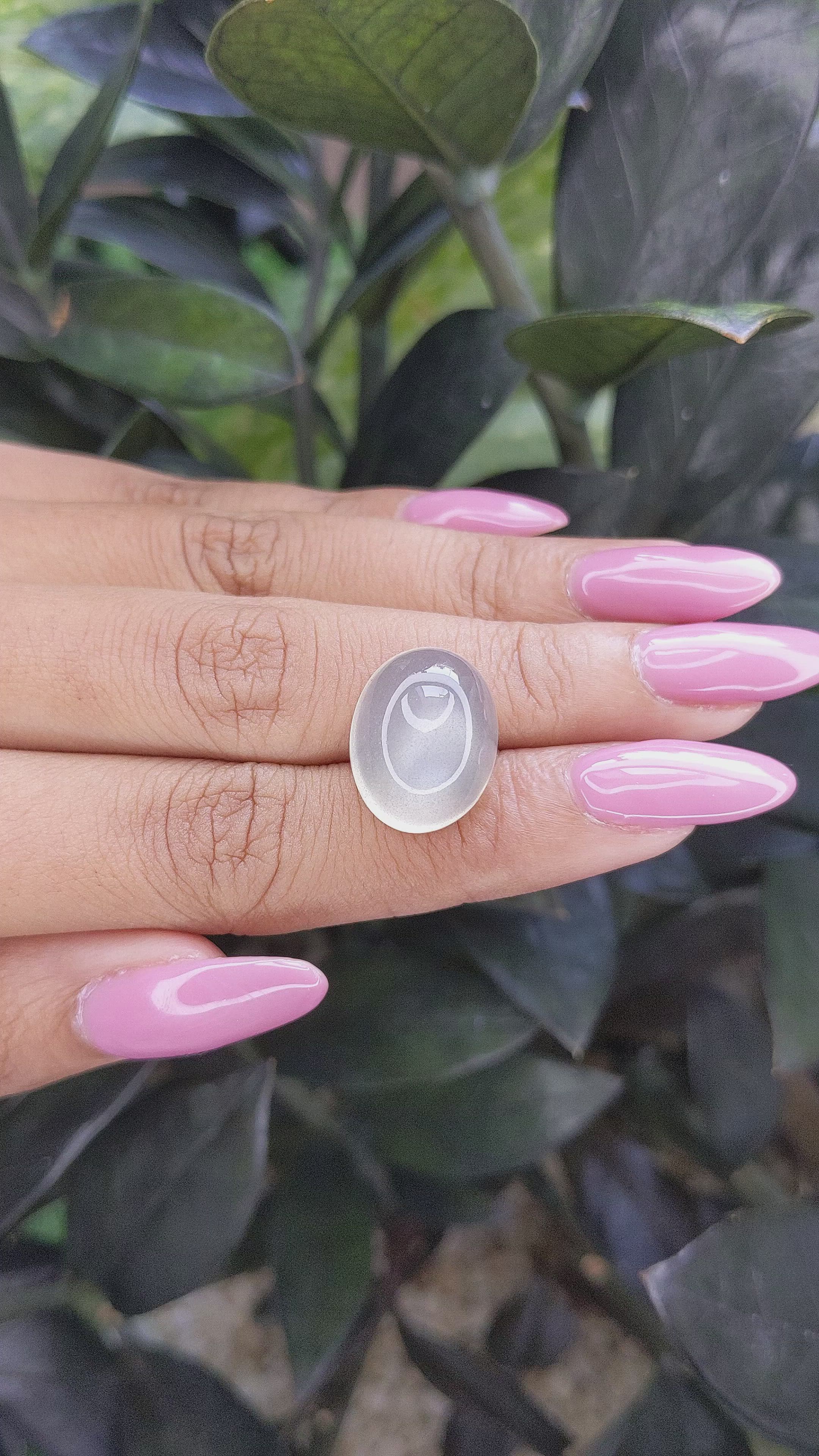 15.28 Ct. Cabochon Moonstone from Ceylon (Sri Lanka) Size Video