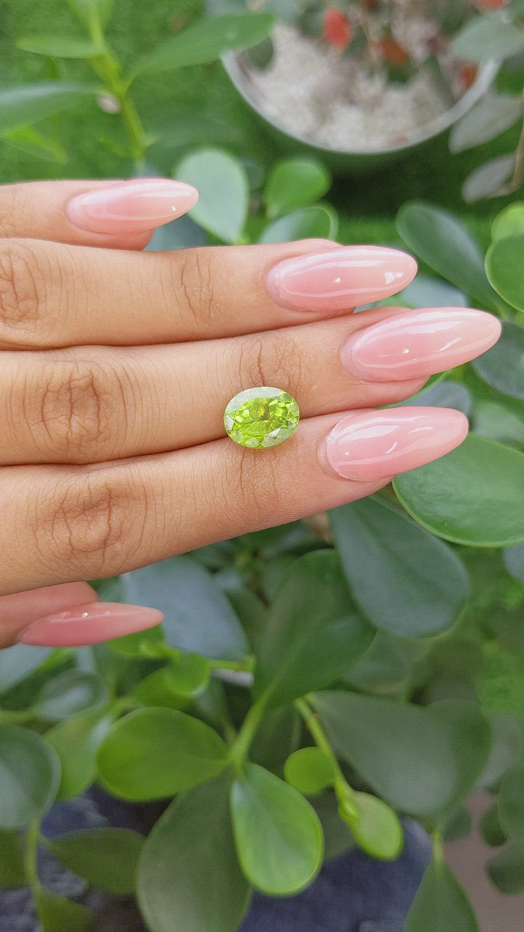 4.36 Ct. Peridot from Ceylon (Sri Lanka) Size Video