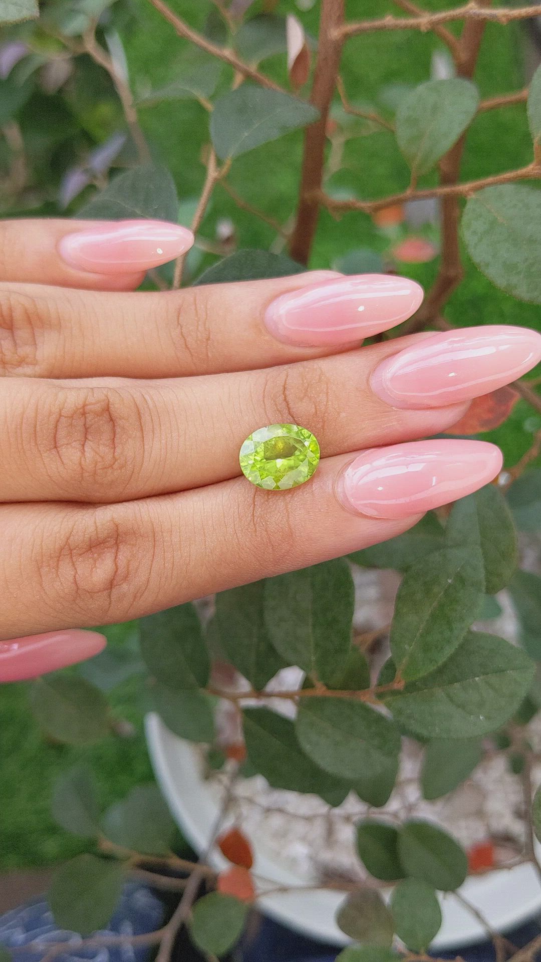 3.86 Ct. Peridot from Ceylon (Sri Lanka) Size Video