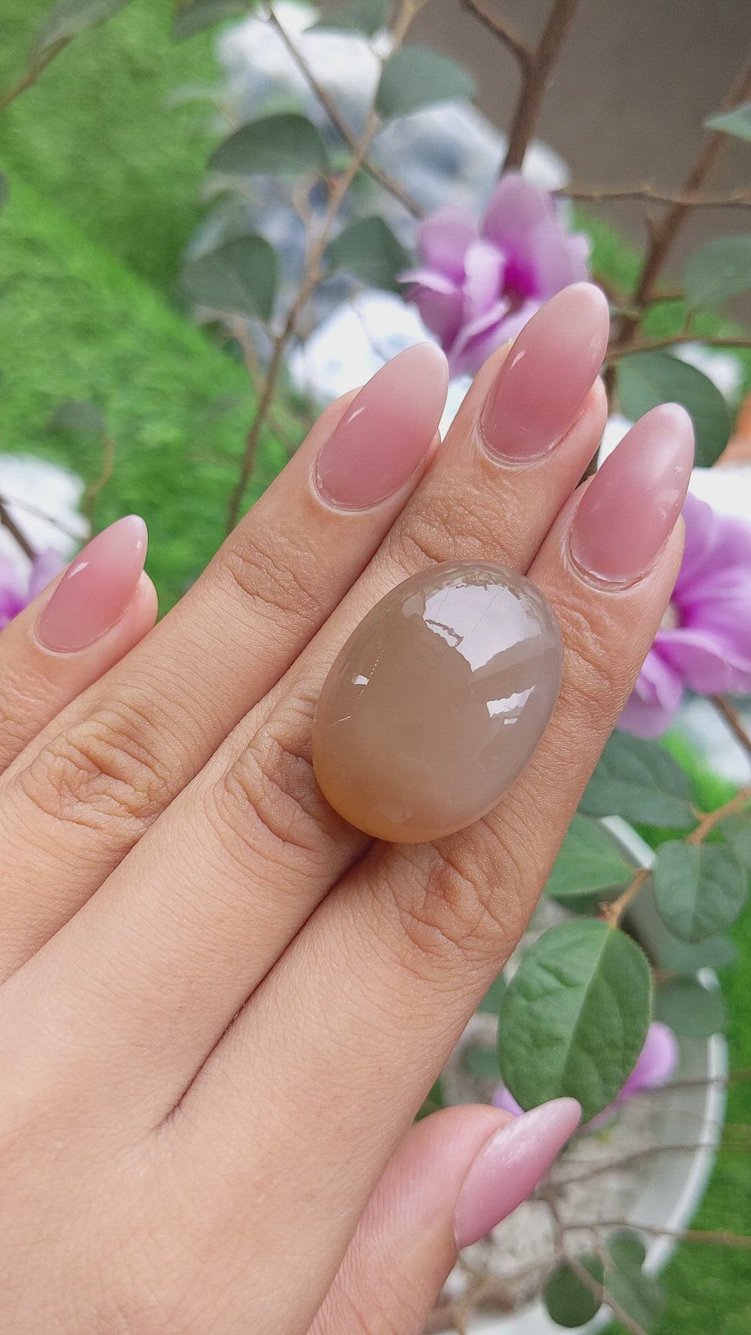 60.64 Ct. Cabochon Moonstone from Ceylon (Sri Lanka) Size Video