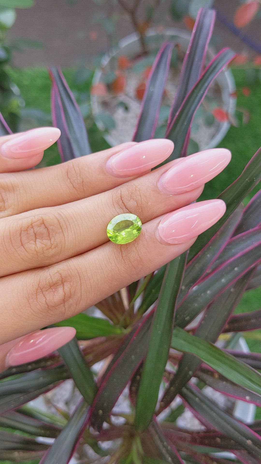 3.73 Ct. Peridot from Ceylon (Sri Lanka) Size Video