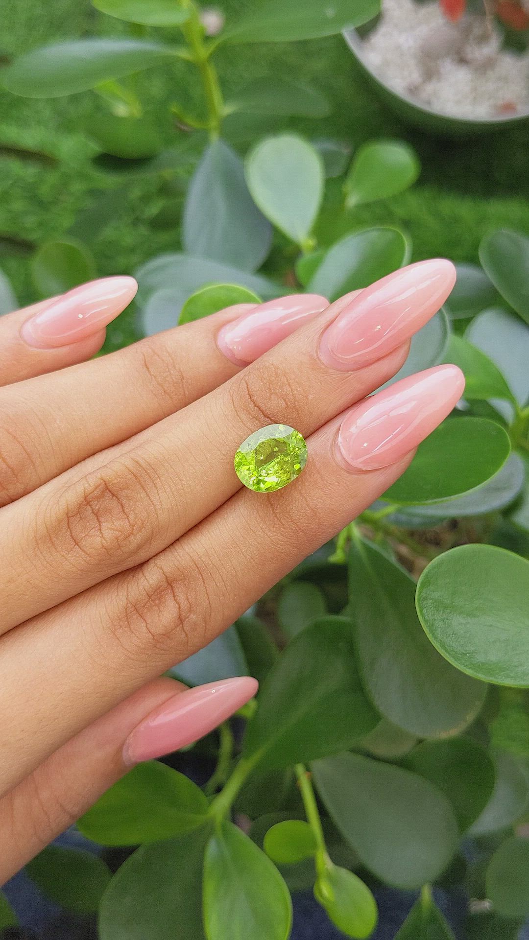 4.61 Ct. Peridot from Ceylon (Sri Lanka) Size Video
