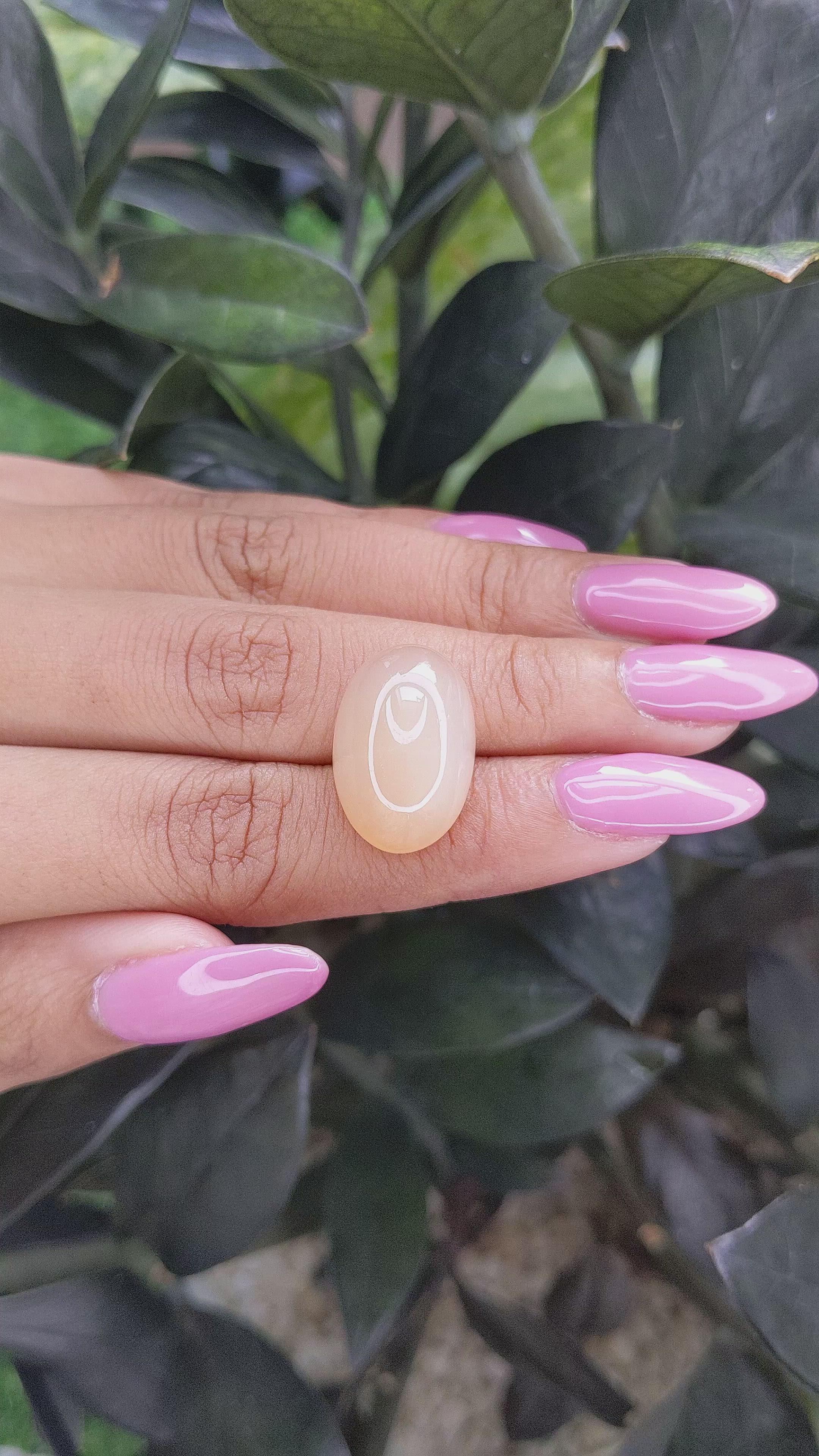 20.49 Ct. Cabochon Moonstone from Ceylon (Sri Lanka) Size Video