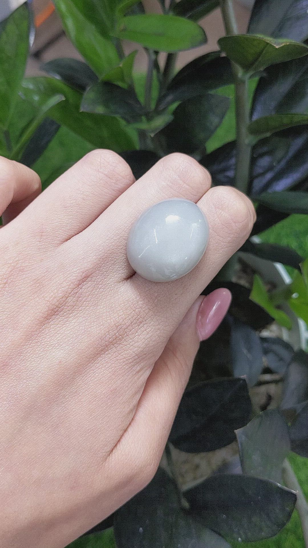 50.09 Ct. Cabochon Moonstone from Ceylon (Sri Lanka) Size Video