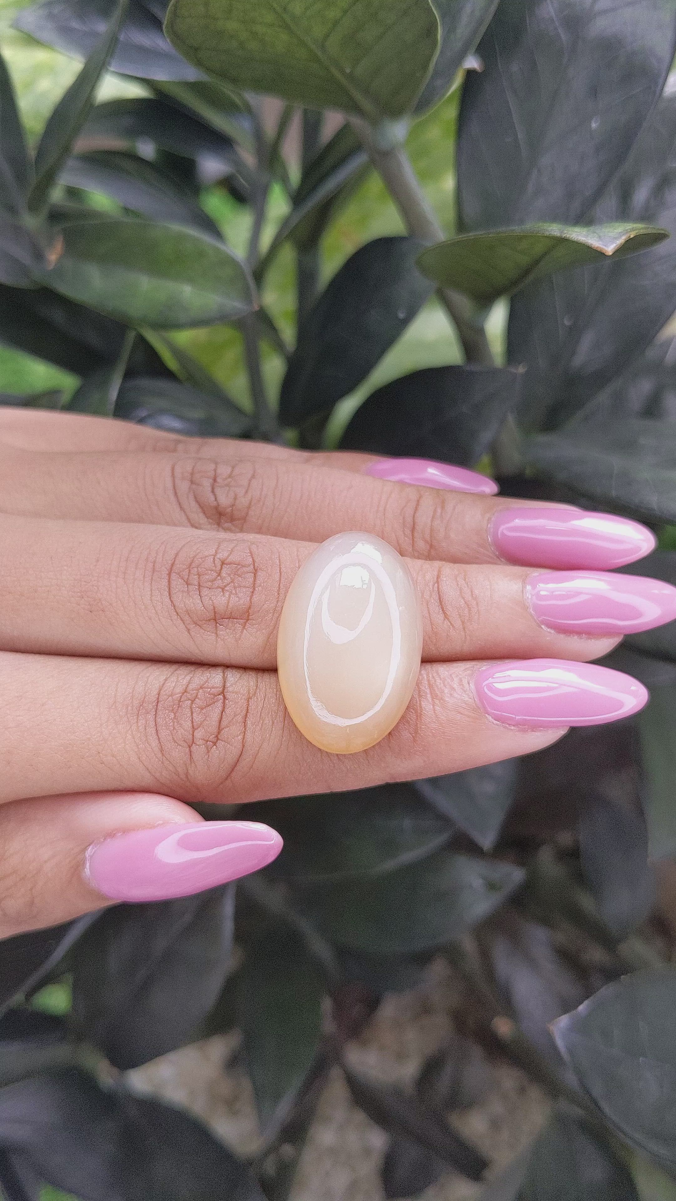 32.53 Ct. Cabochon Moonstone from Ceylon (Sri Lanka) Size Video