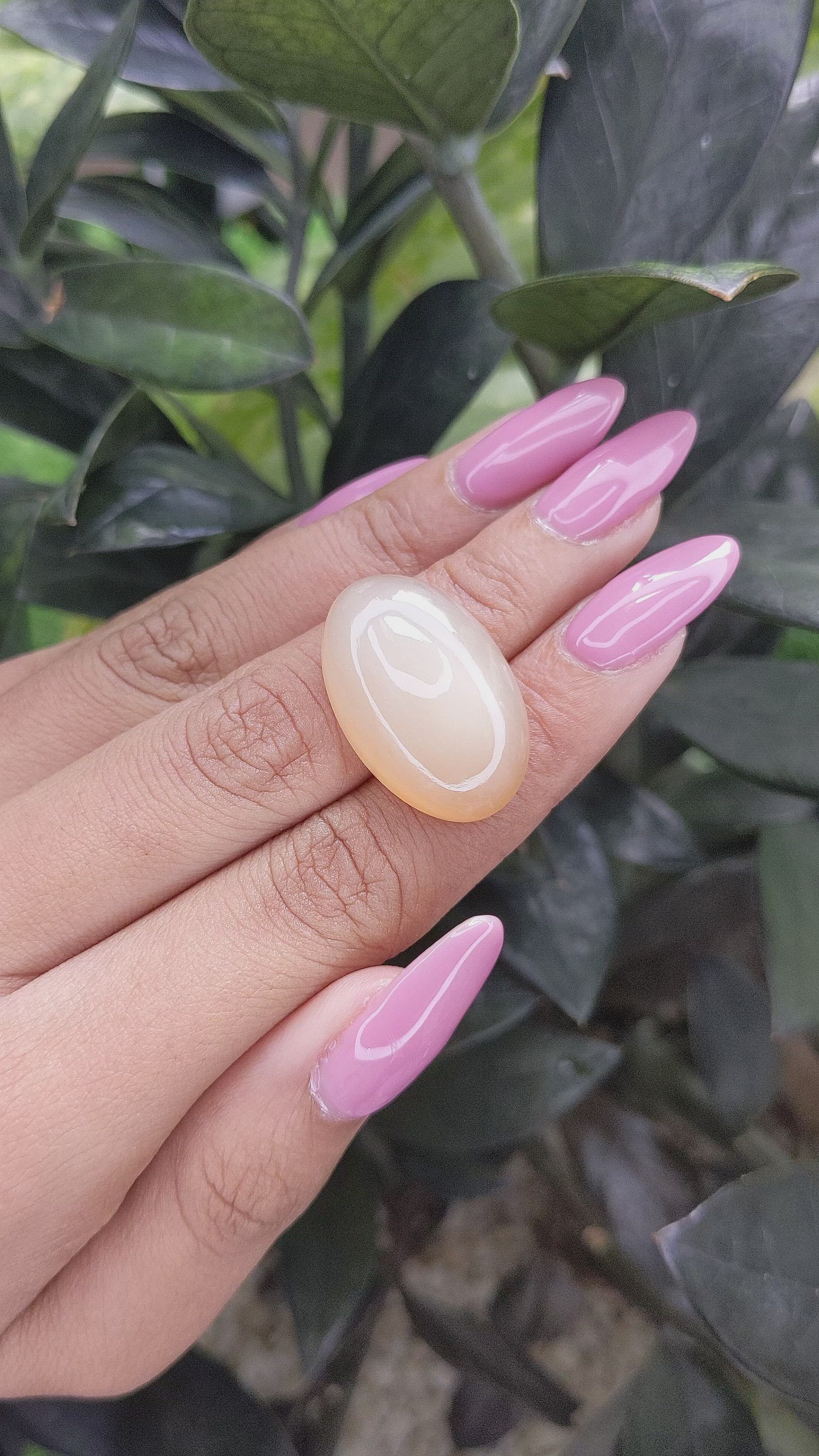 32.53 Ct. Cabochon Moonstone from Ceylon (Sri Lanka) Size Video