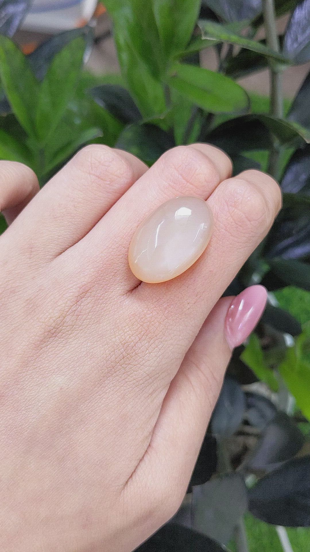 32.53 Ct. Cabochon Moonstone from Ceylon (Sri Lanka) Size Video