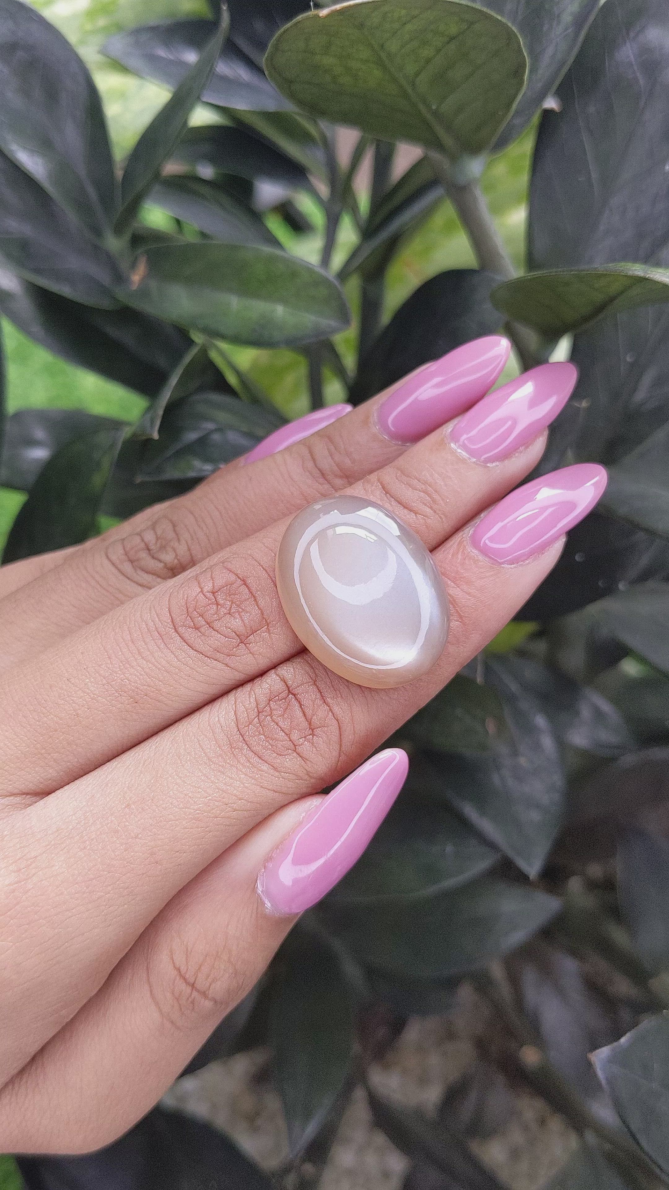 25.05 Ct. Cabochon Moonstone from Ceylon (Sri Lanka) Size Video