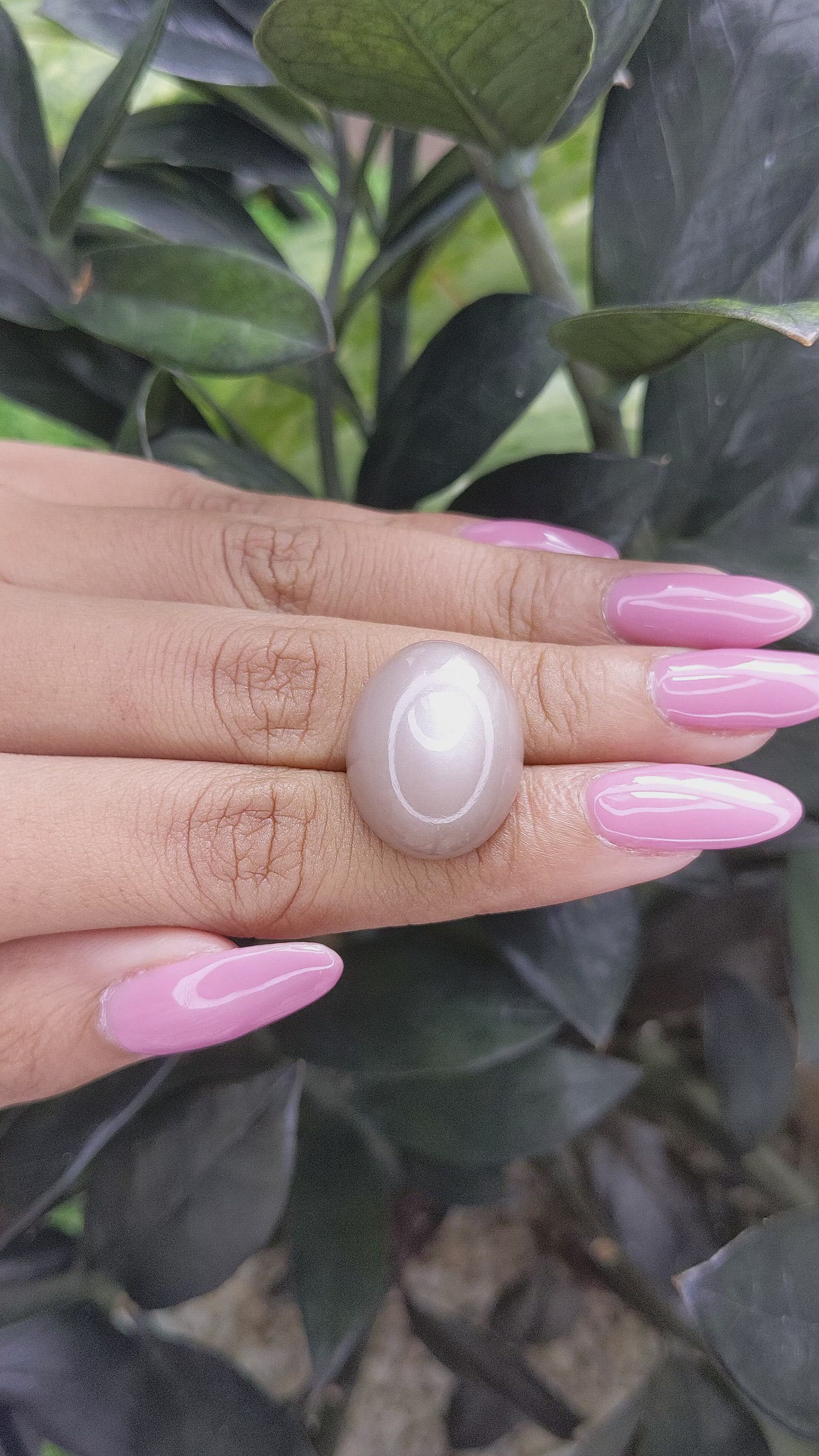 24.21 Ct. Cabochon Moonstone from Ceylon (Sri Lanka) Size Video