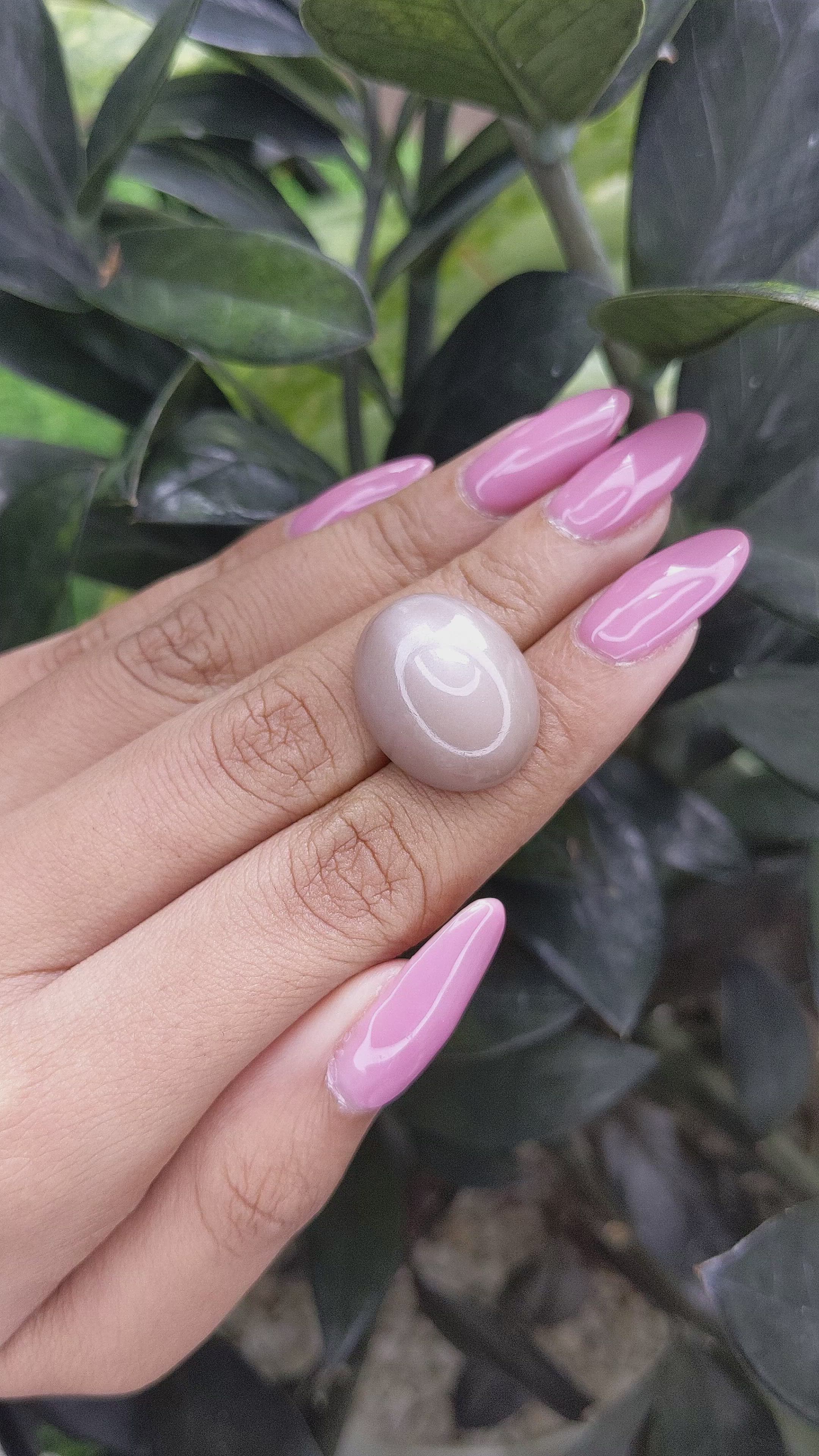 24.21 Ct. Cabochon Moonstone from Ceylon (Sri Lanka) Size Video