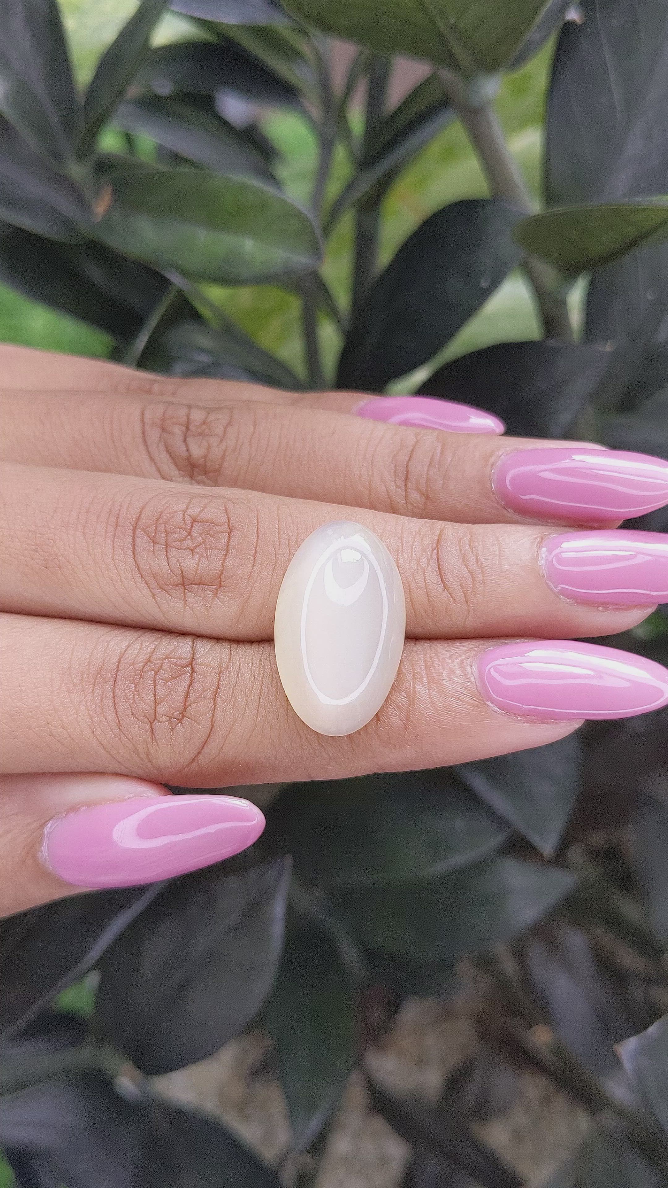 16.68 Ct. Cabochon Moonstone from Ceylon (Sri Lanka) Size Video