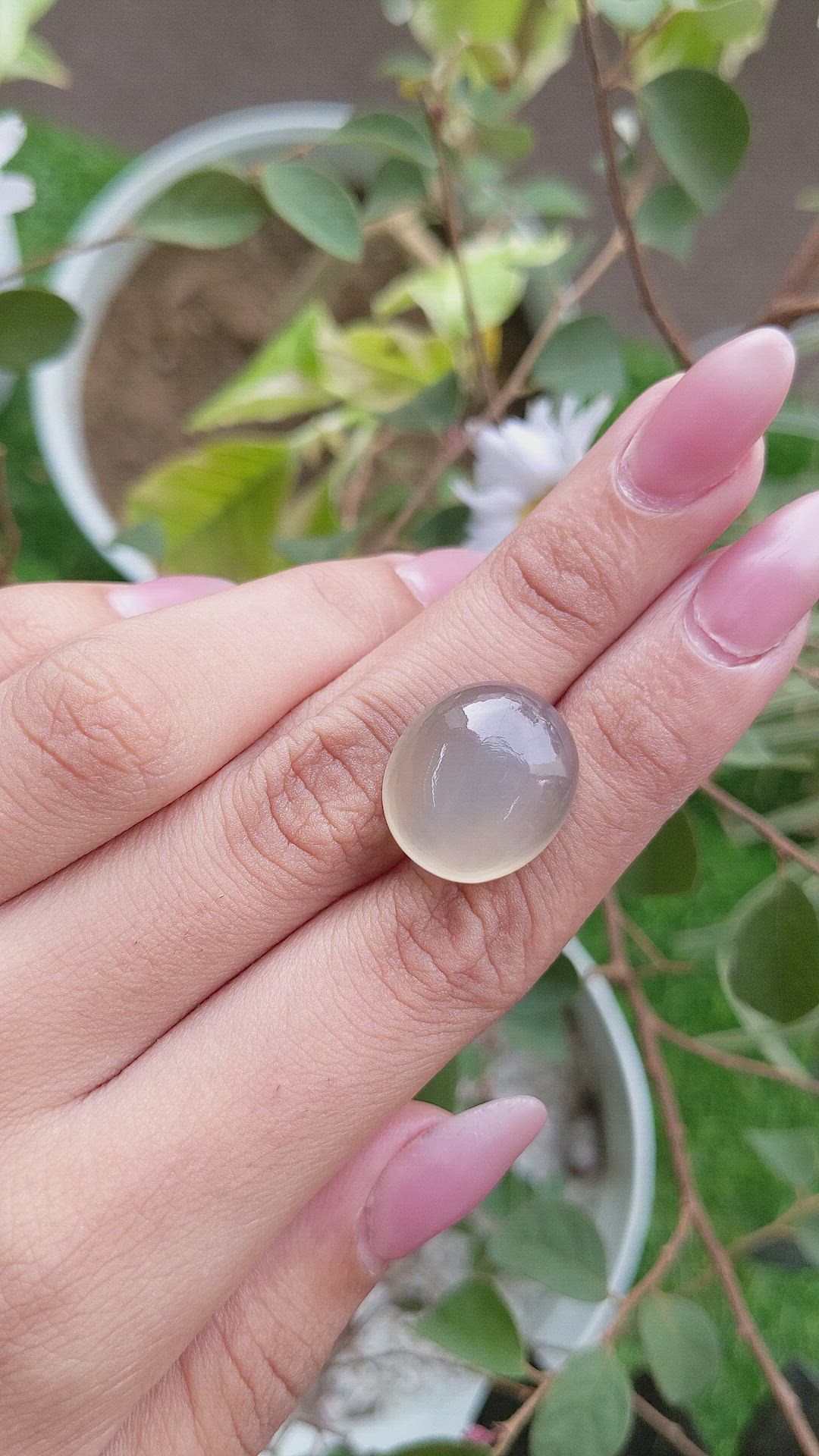 19.21 Ct. Cabochon Moonstone from Ceylon (Sri Lanka) Size Video