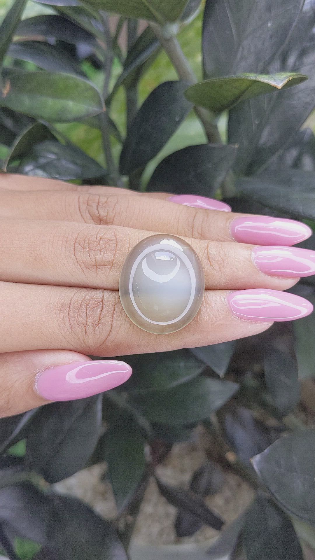 22.96 Ct. Cabochon Moonstone from Ceylon (Sri Lanka) Size Video