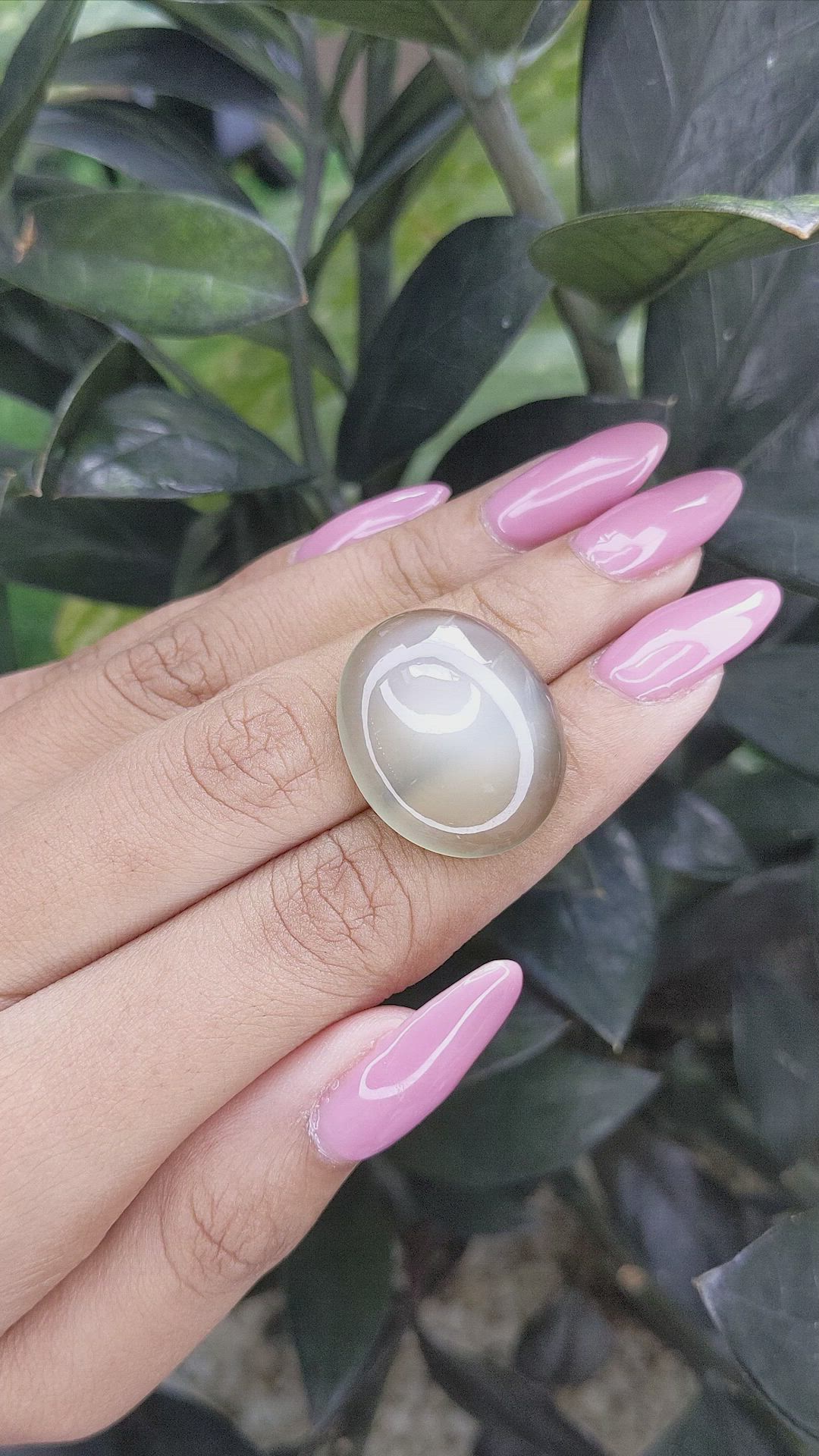 22.96 Ct. Cabochon Moonstone from Ceylon (Sri Lanka) Size Video