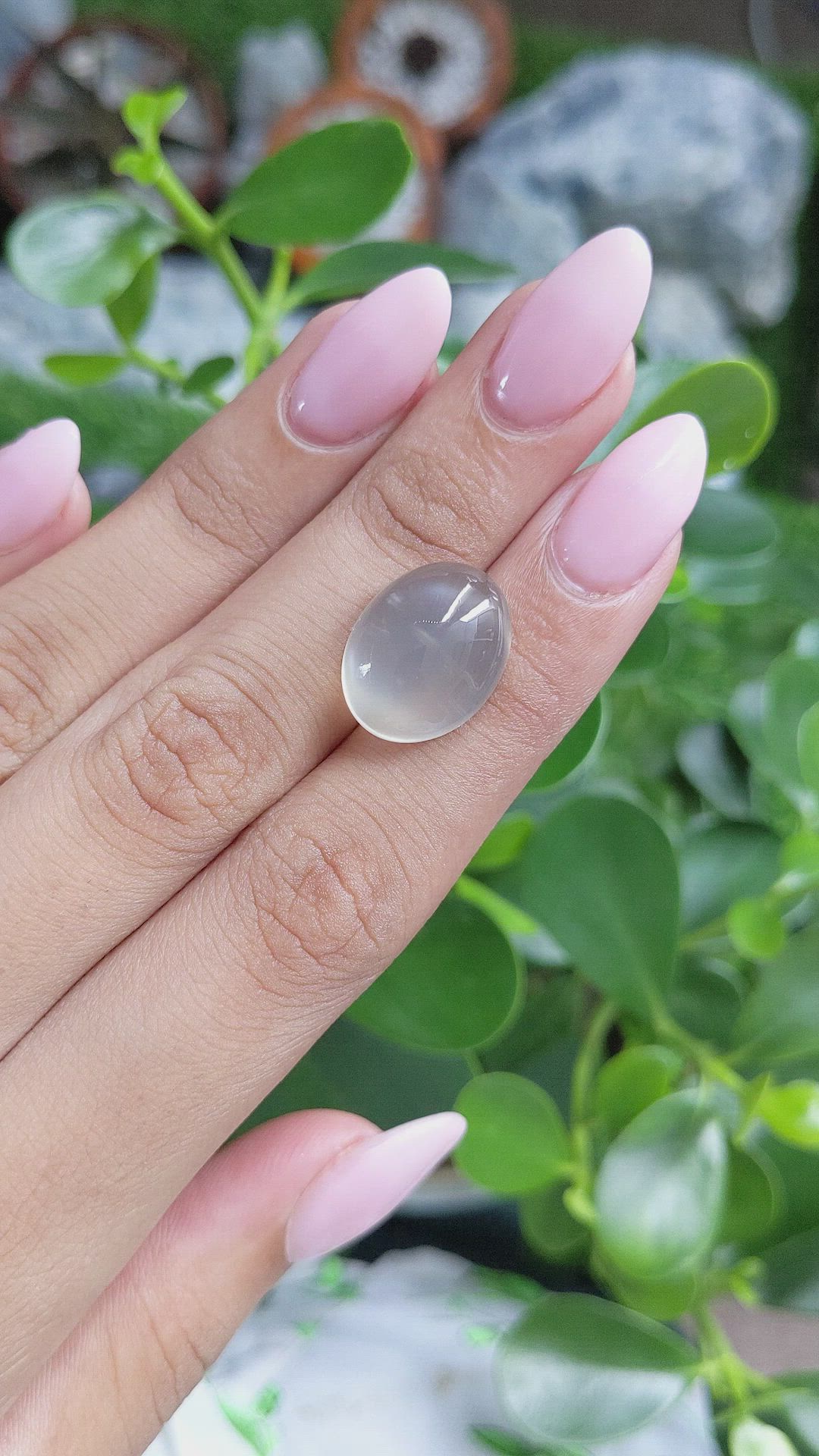 12.73 Ct. Cabochon Moonstone from Ceylon (Sri Lanka) Size Video