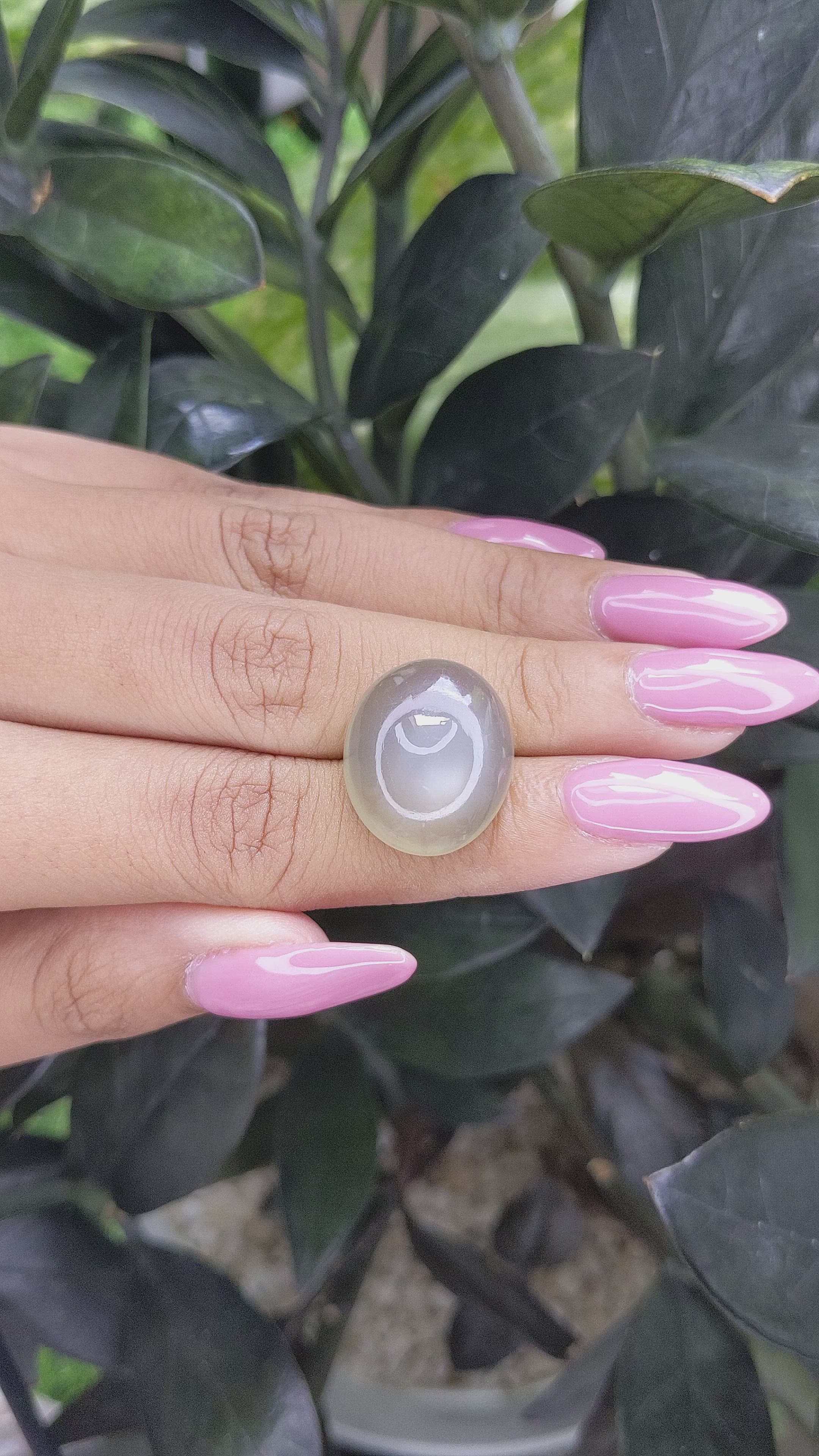 20.38 Ct. Cabochon Moonstone from Ceylon (Sri Lanka) Size Video