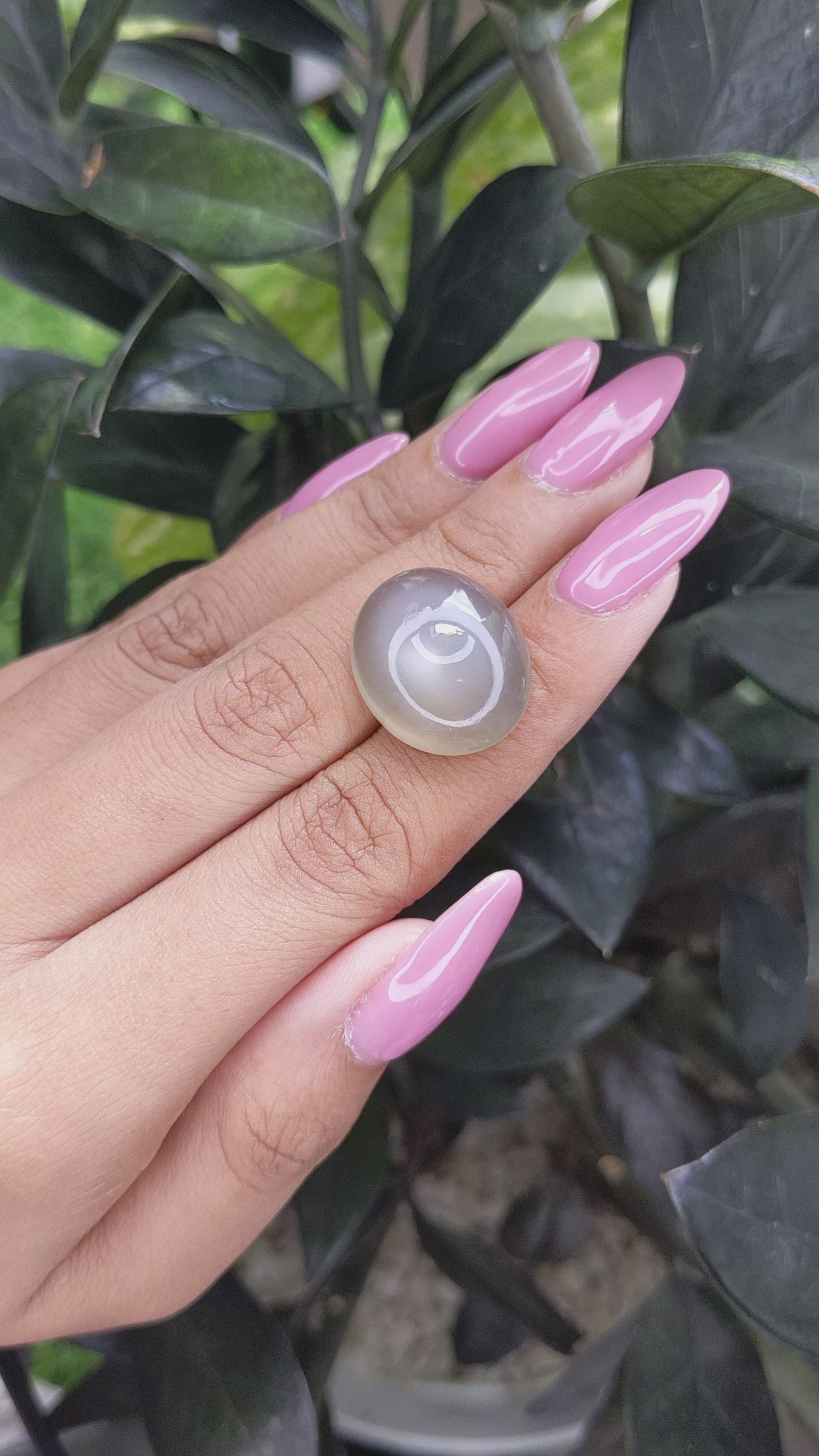 20.38 Ct. Cabochon Moonstone from Ceylon (Sri Lanka) Size Video