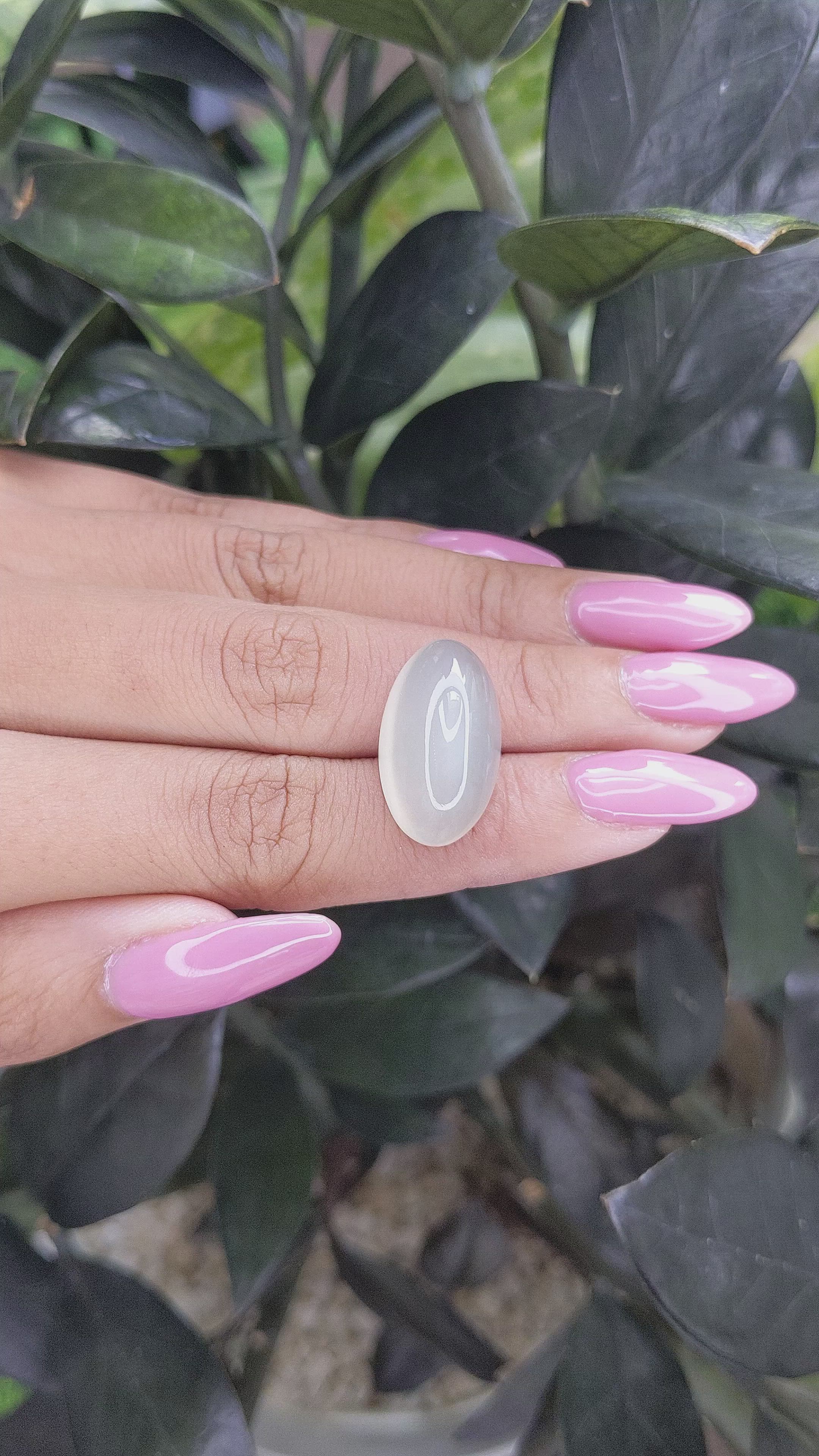 17.91 Ct. Cabochon Moonstone from Ceylon (Sri Lanka) Size Video
