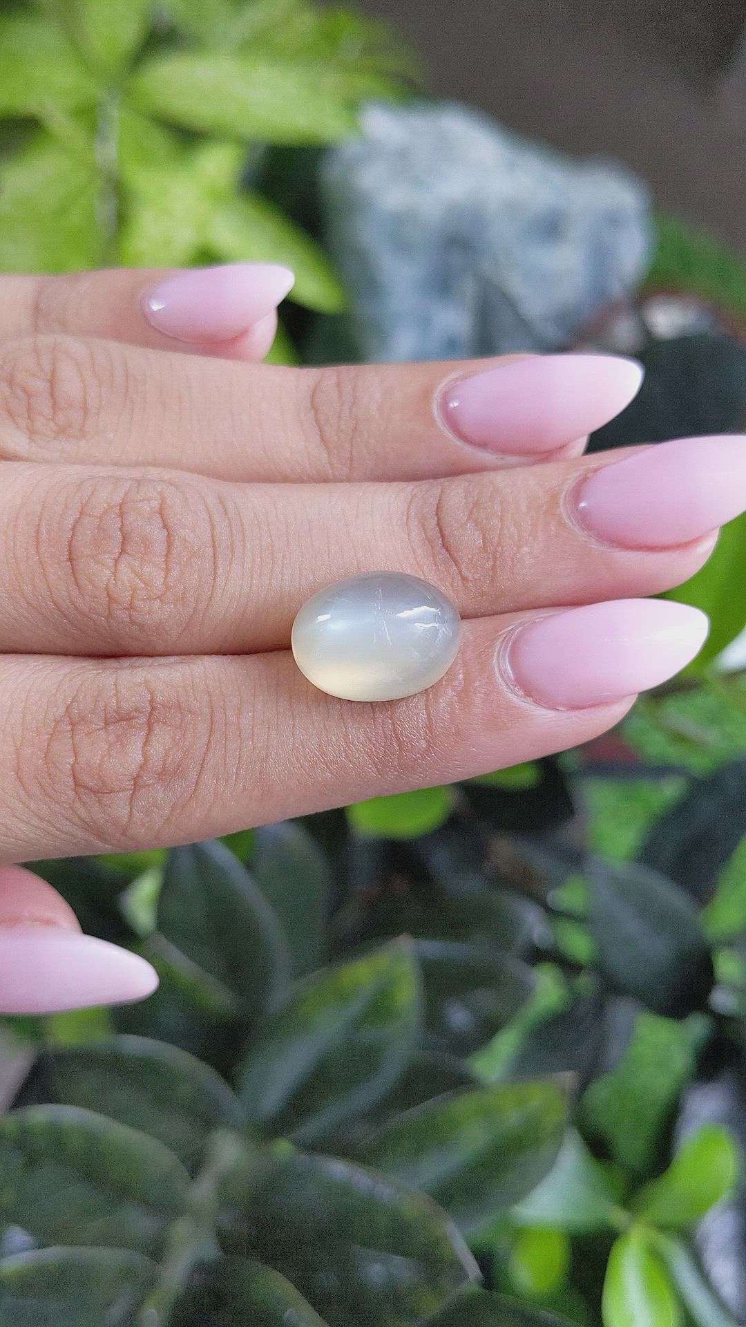 12.46 Ct. Cabochon Moonstone from Ceylon (Sri Lanka) Size Video