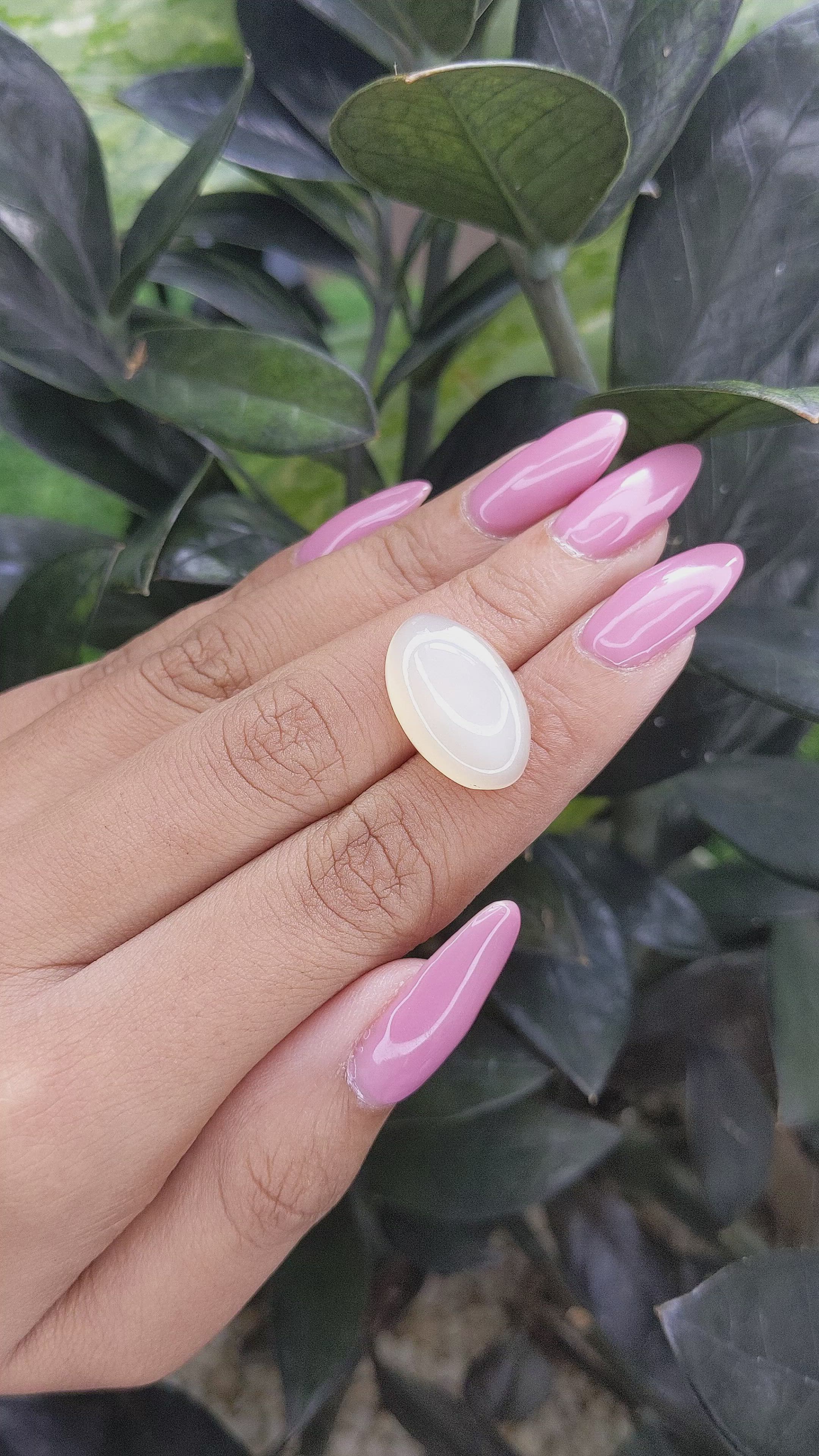 12.05 Ct. Cabochon Moonstone from Ceylon (Sri Lanka) Size Video
