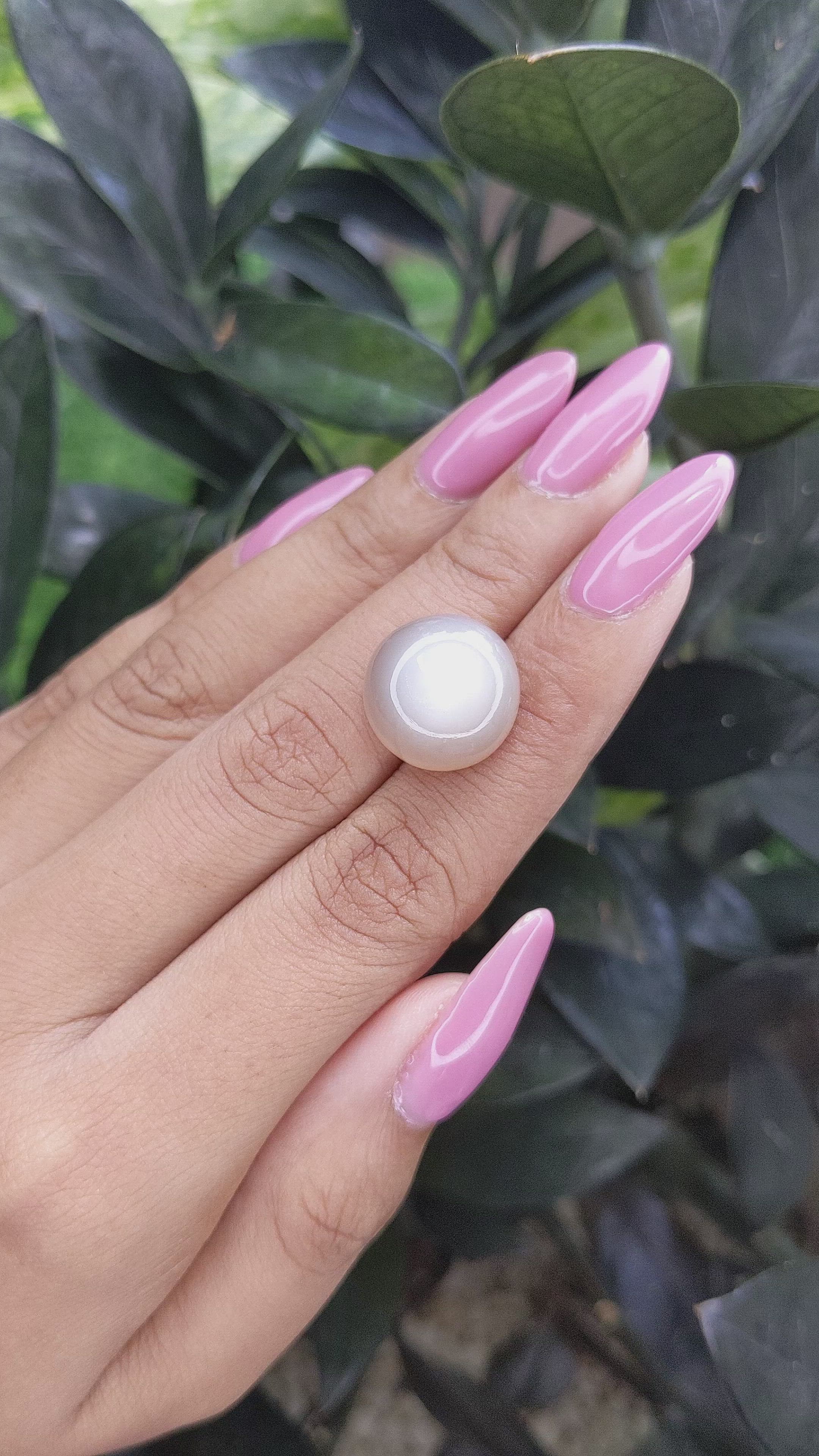 16.85 Ct. Cabochon Moonstone from Ceylon (Sri Lanka) Size Video