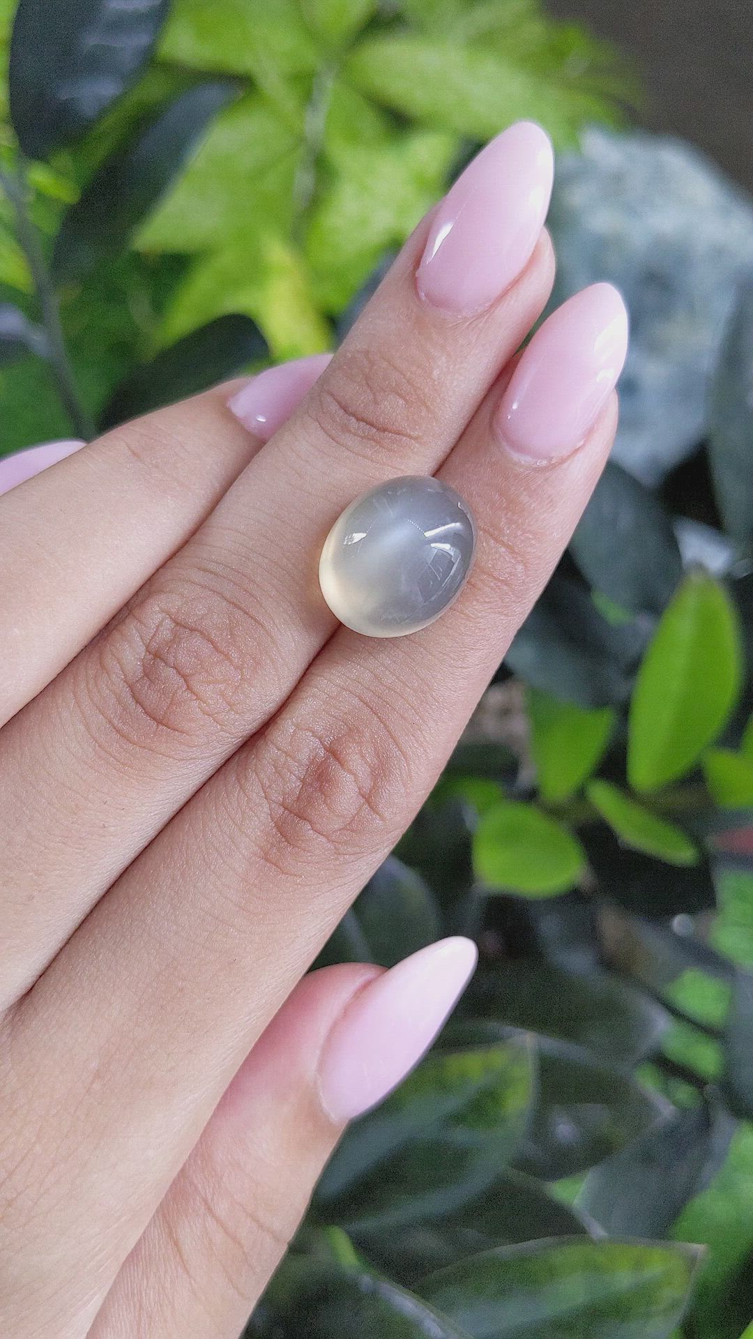 16.41 Ct. Cabochon Moonstone from Ceylon (Sri Lanka) Size Video
