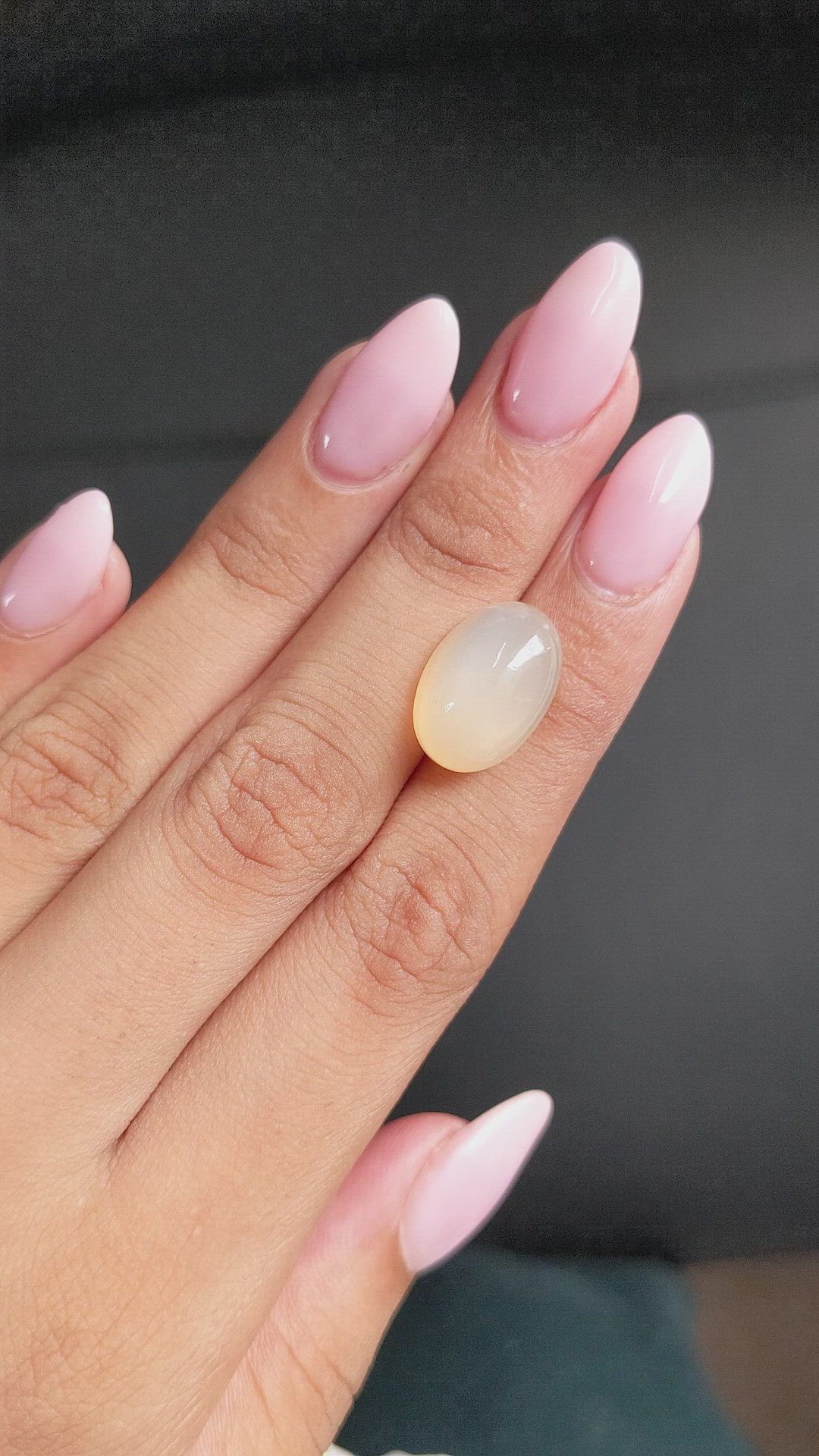 14.16 Ct. Cabochon Moonstone from Ceylon (Sri Lanka) Size Video