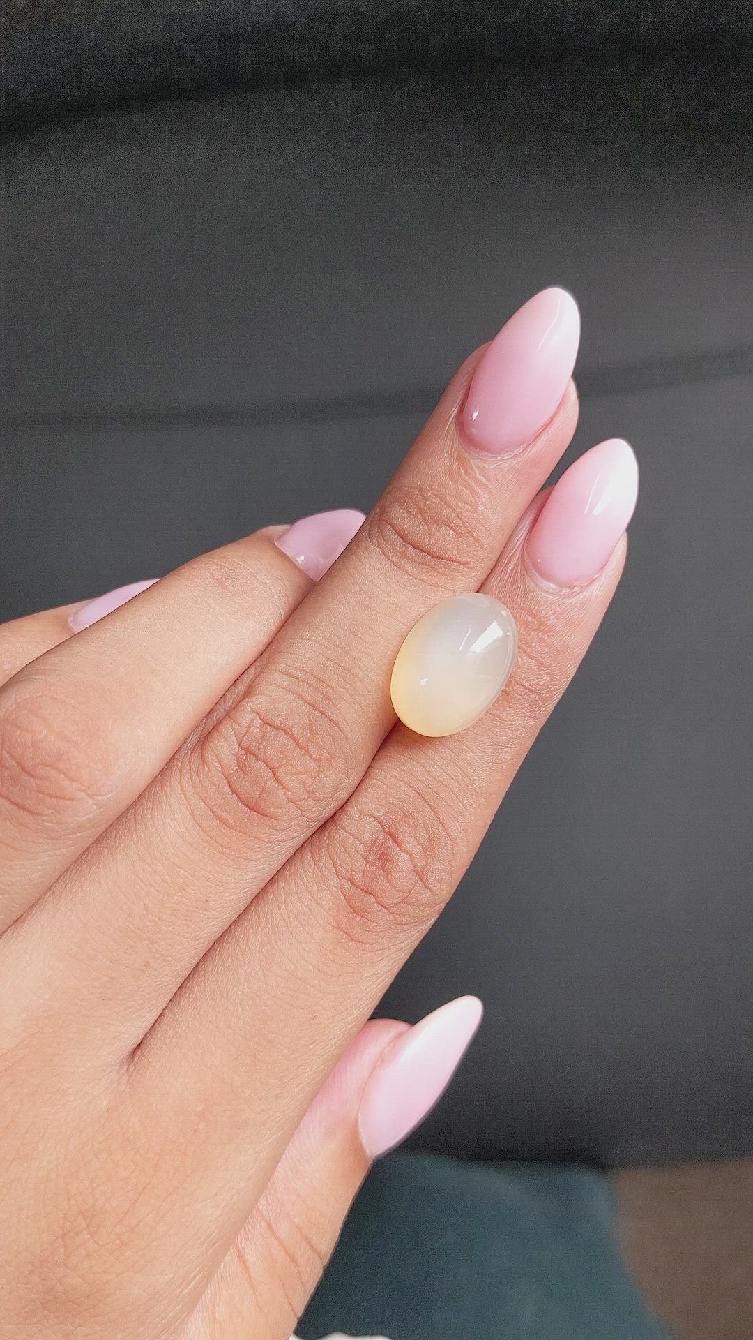 14.16 Ct. Cabochon Moonstone from Ceylon (Sri Lanka) Size Video