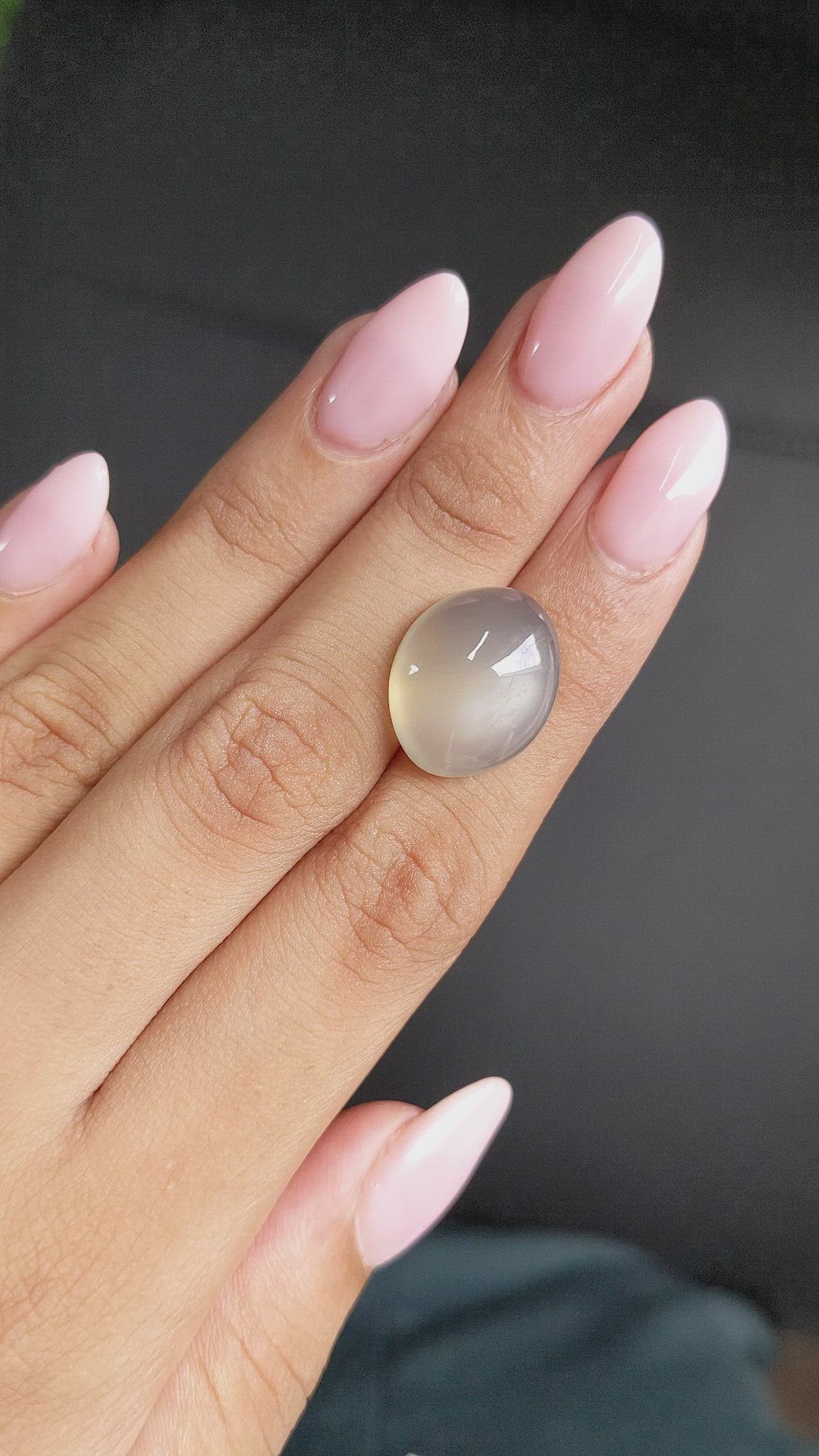 15.76 Ct. Cabochon Moonstone from Ceylon (Sri Lanka) Size Video