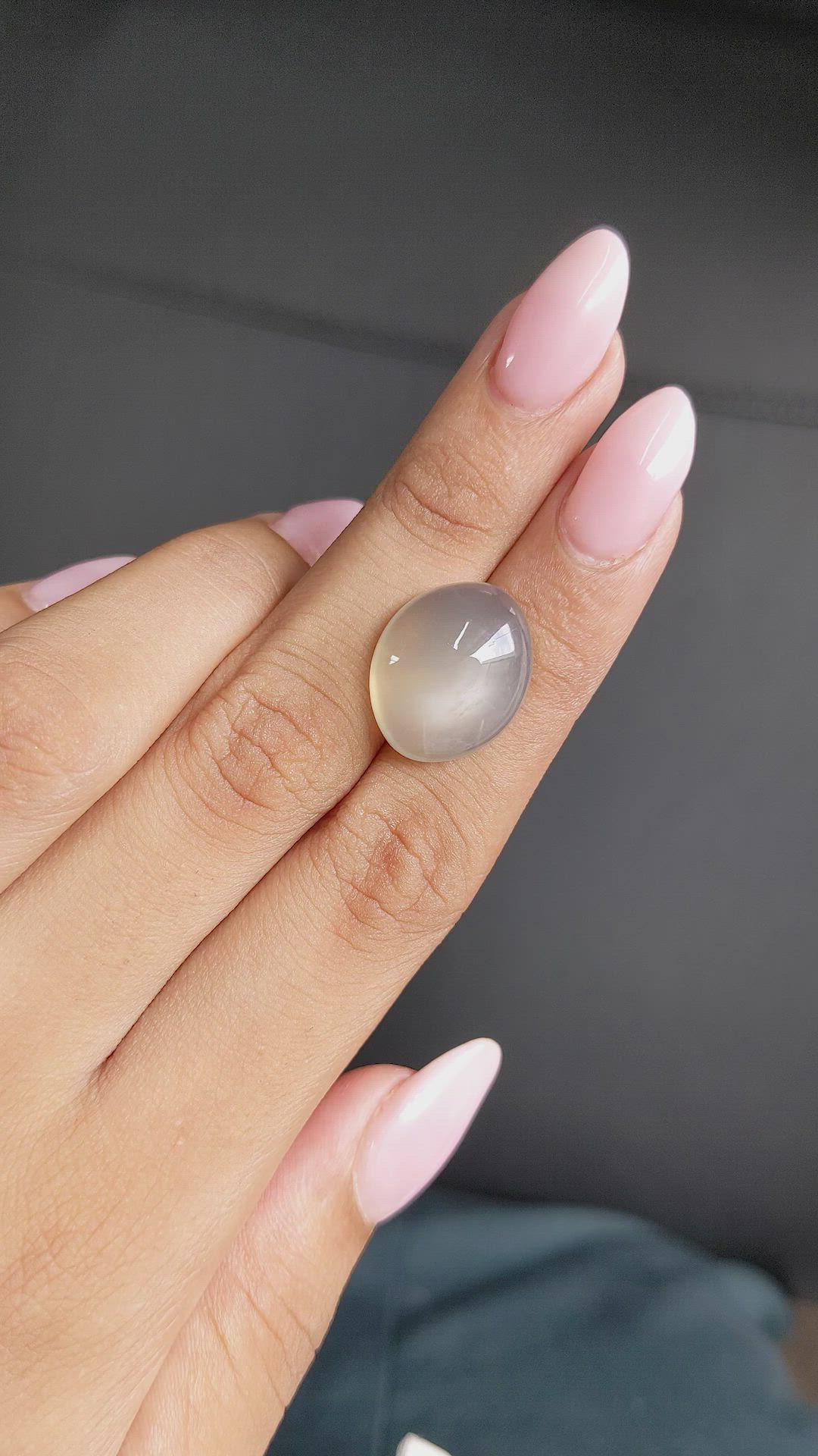 15.76 Ct. Cabochon Moonstone from Ceylon (Sri Lanka) Size Video