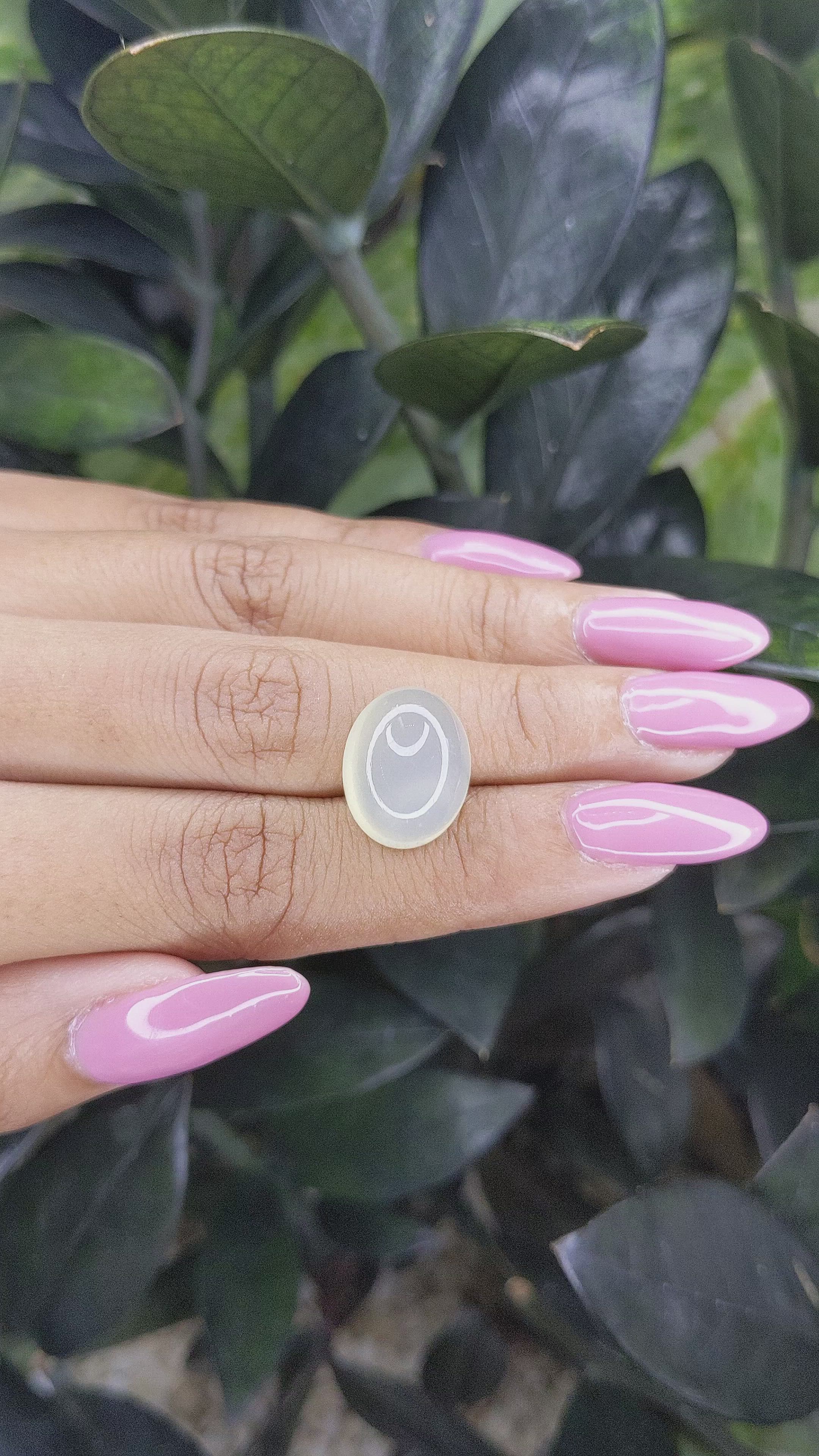 9.51 Ct. Cabochon Moonstone from Ceylon (Sri Lanka) Size Video