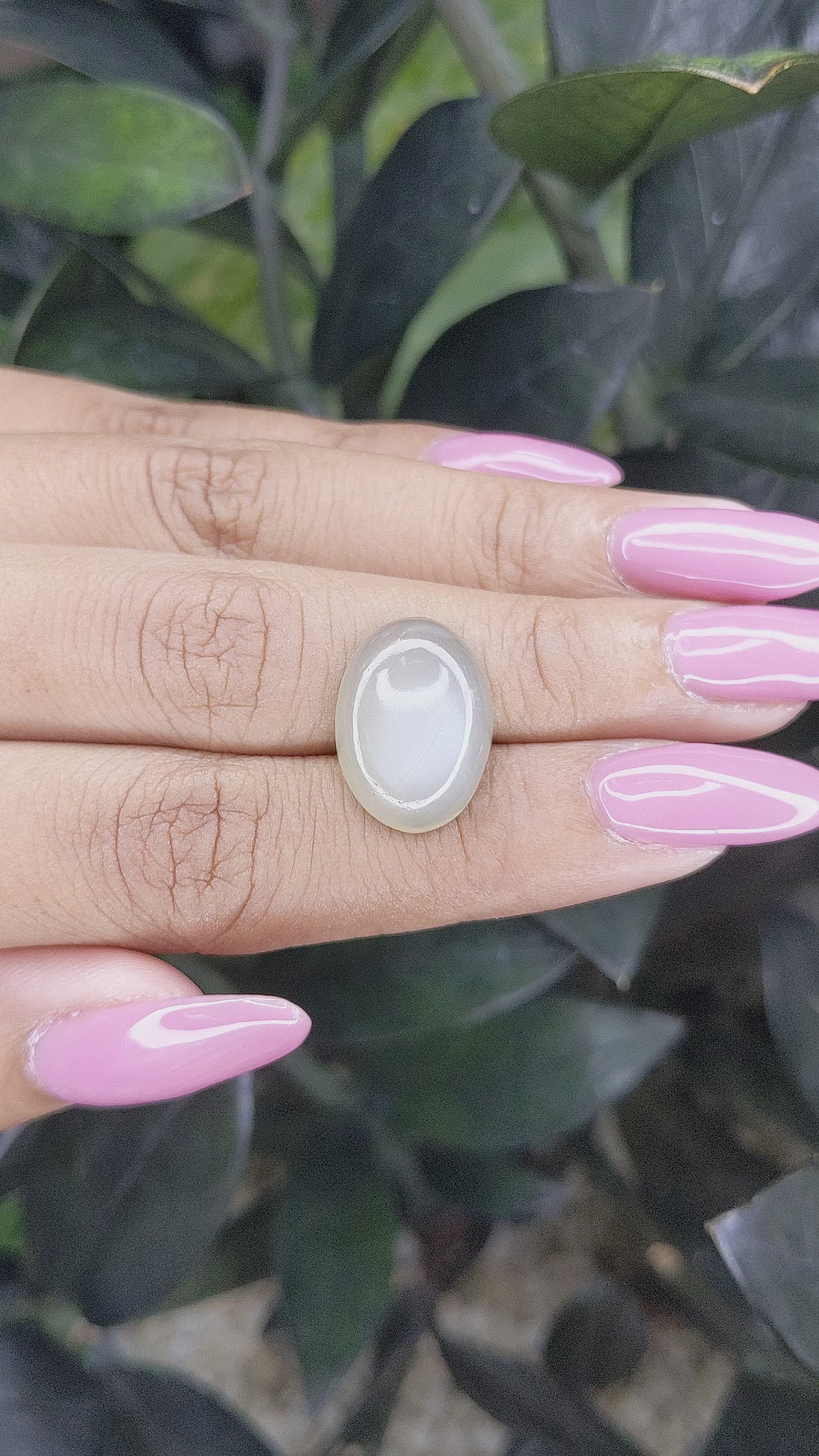9.20 Ct. Cabochon Moonstone from Ceylon (Sri Lanka) Size Video