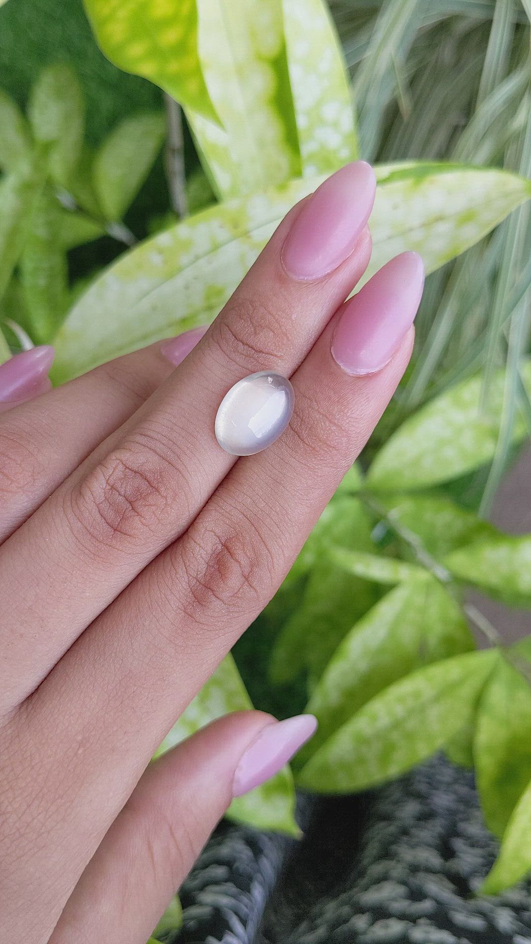 6.18 Ct. Cabochon Moonstone from Ceylon (Sri Lanka) Size Video