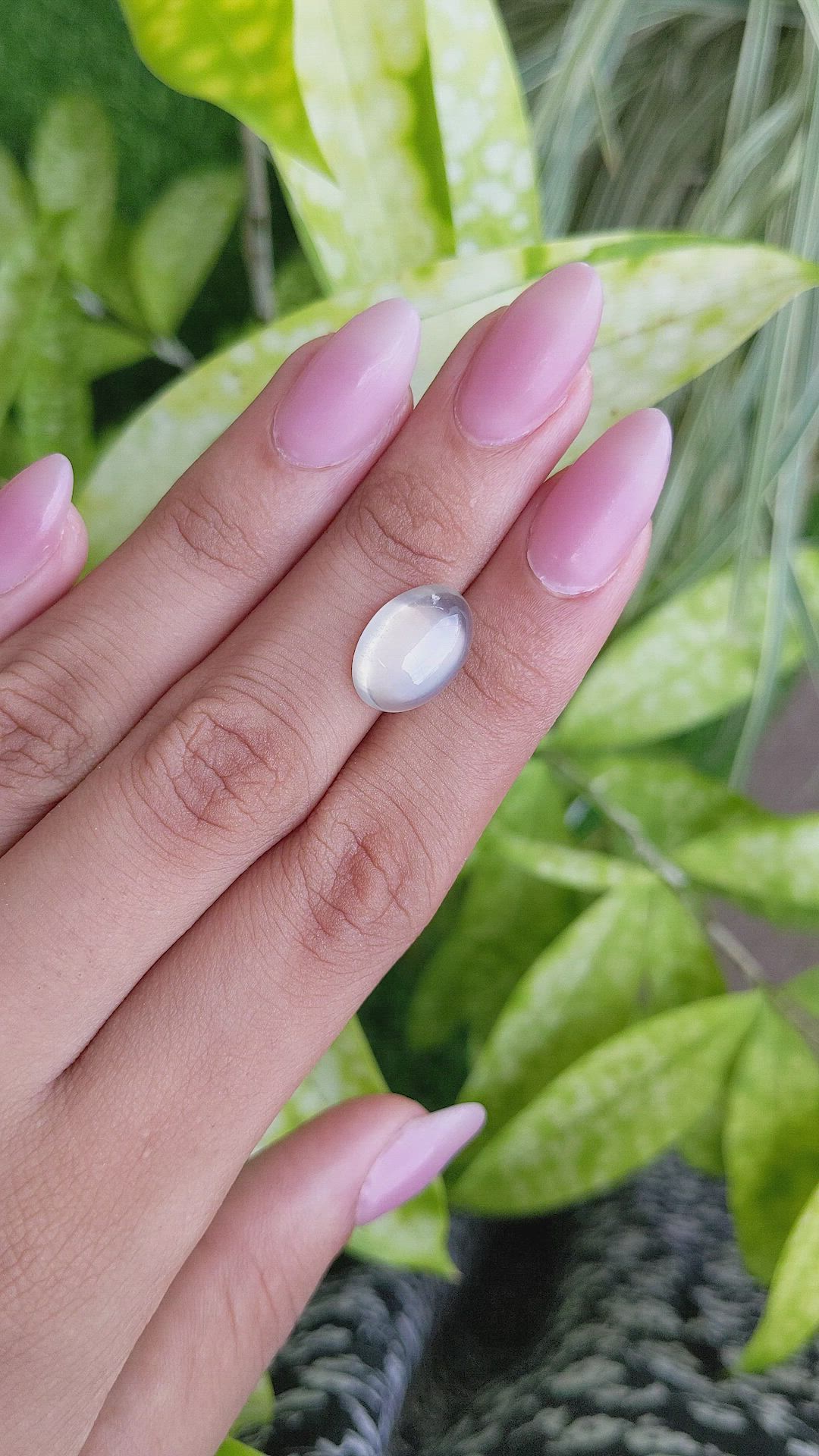 6.18 Ct. Cabochon Moonstone from Ceylon (Sri Lanka) Size Video