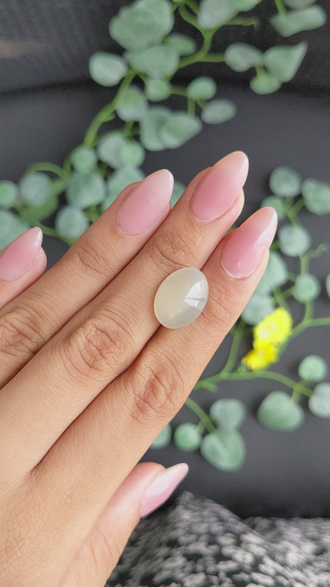 8.66 Ct. Cabochon Moonstone from Ceylon (Sri Lanka) Size Video