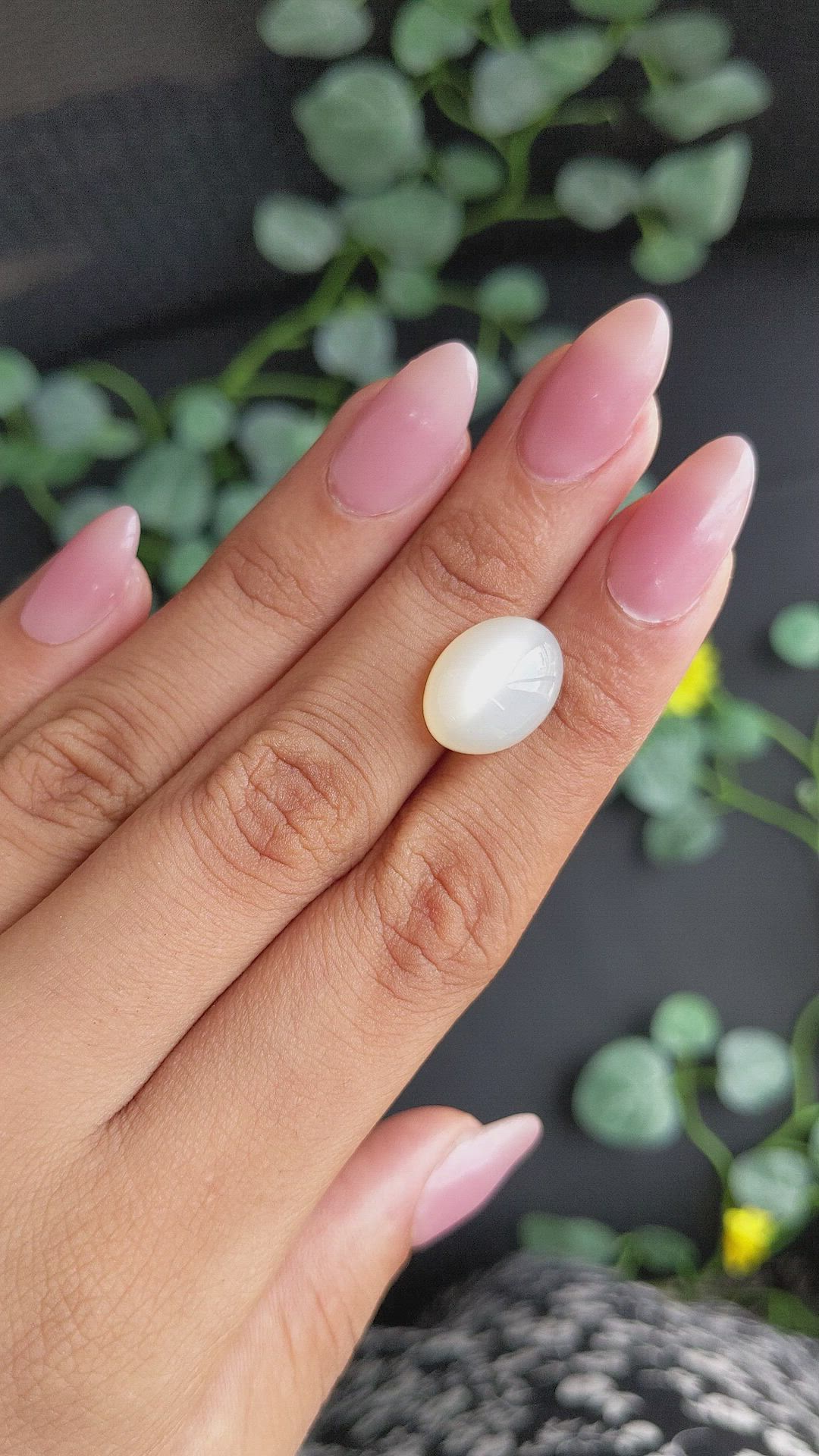 9.44 Ct. Cabochon Moonstone from Ceylon (Sri Lanka) Size Video