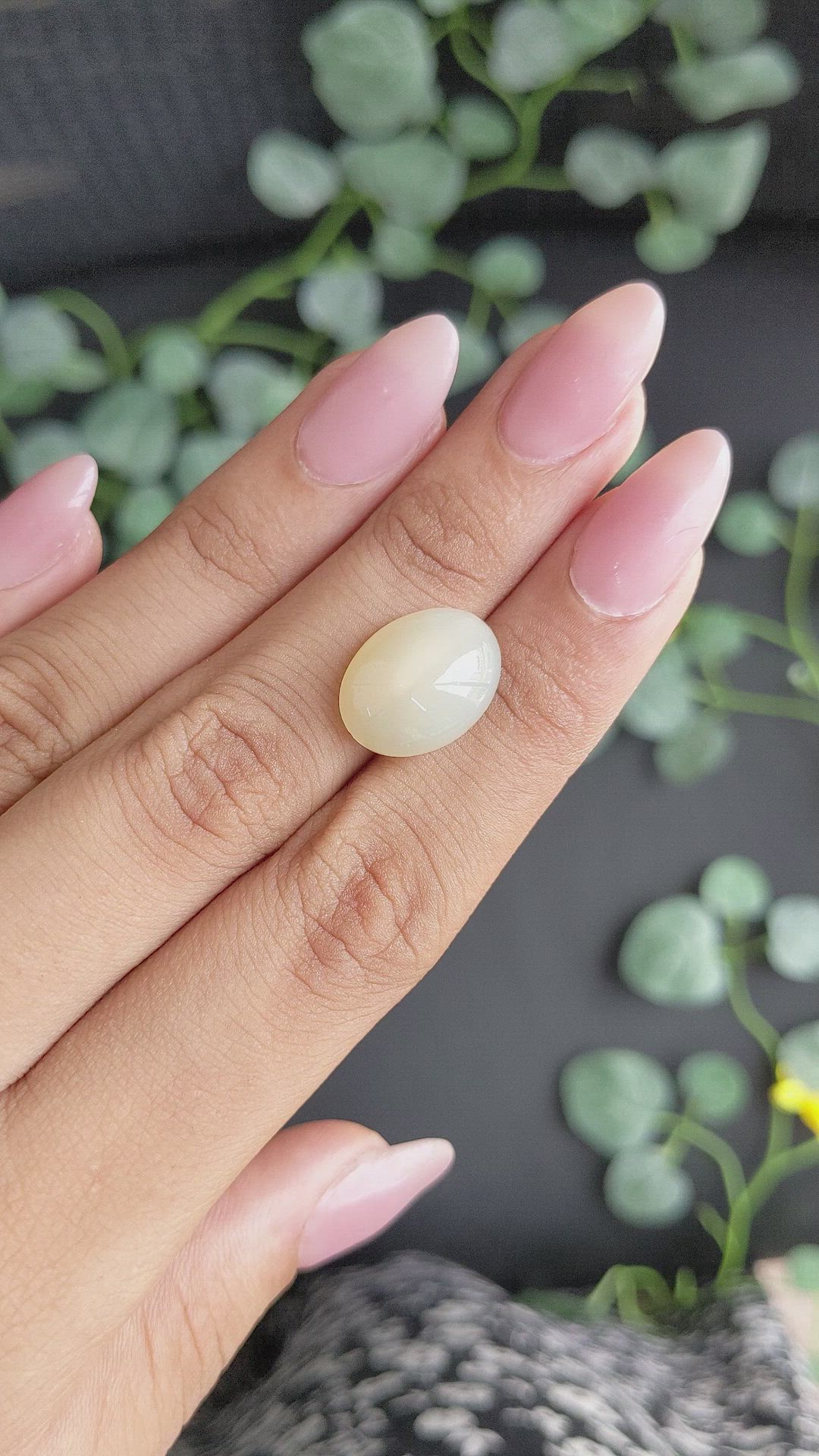9.50 Ct. Cabochon Moonstone from Ceylon (Sri Lanka) Size Video
