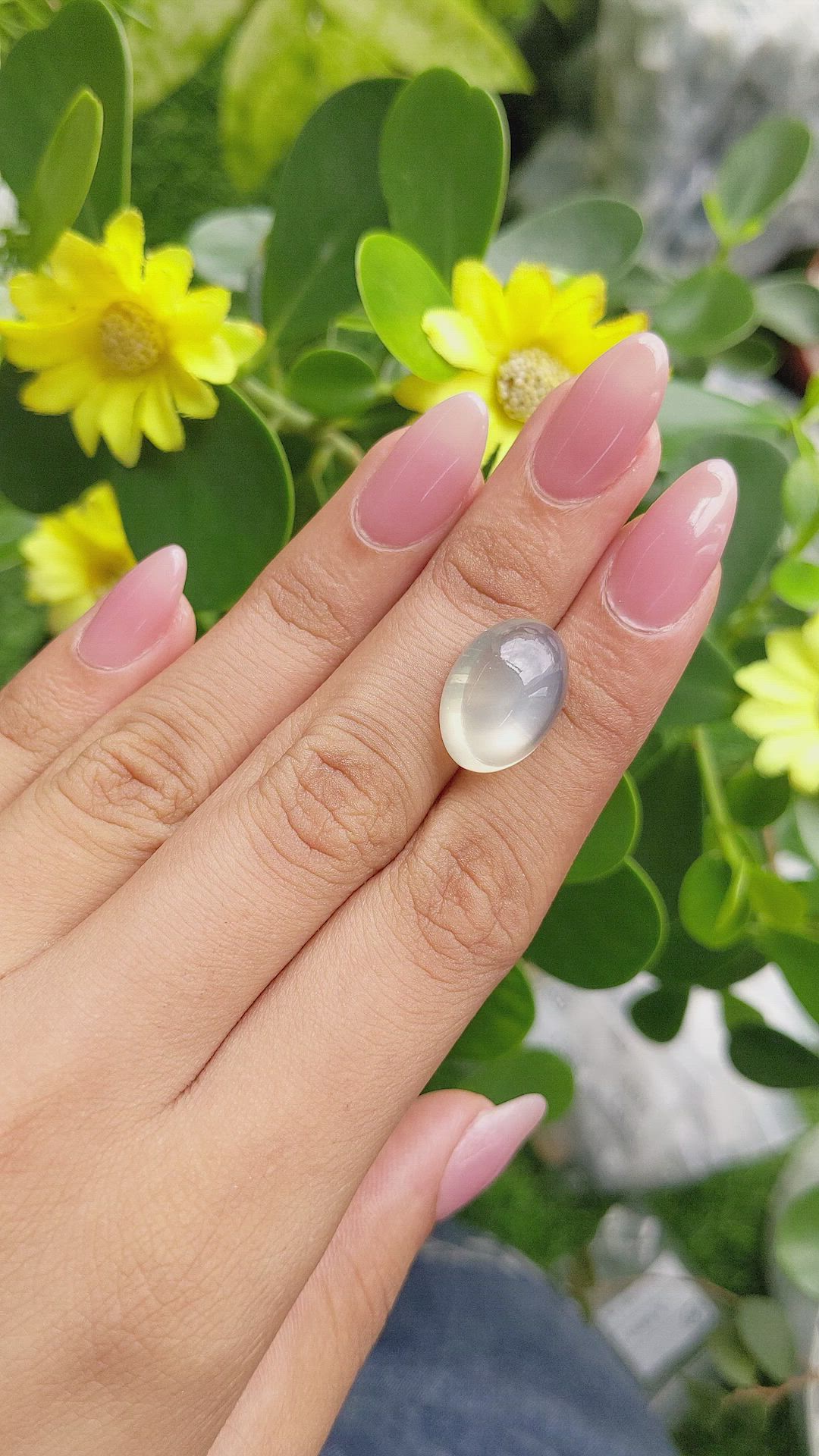 11.93 Ct. Cabochon Moonstone from Ceylon (Sri Lanka) Size Video