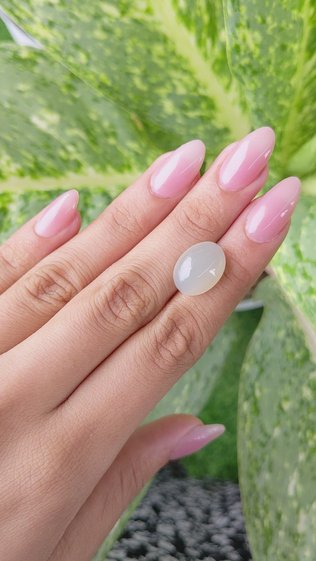 9.06 Ct. Cabochon Moonstone from Ceylon (Sri Lanka) Size Video